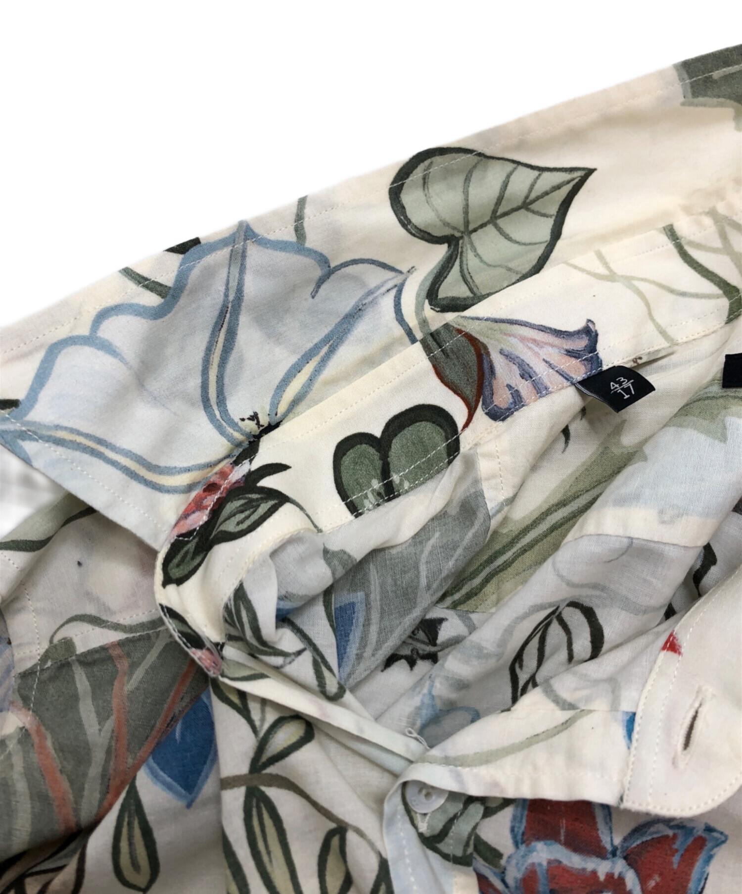 中古・古着通販】GUCCI (グッチ) 花柄シャツ ベージュ サイズ:43/17 