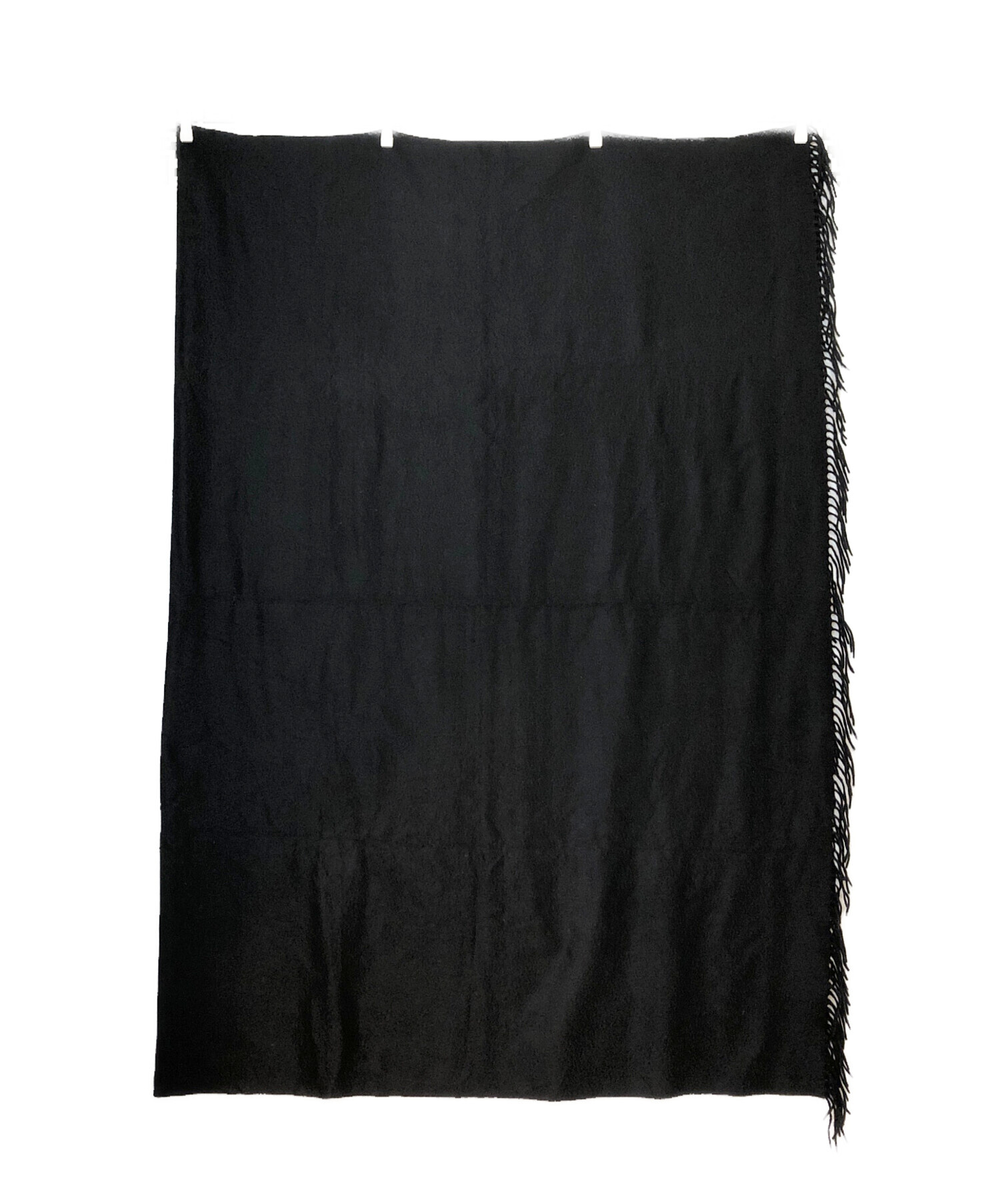 HERMES カシミヤ ブラック ストール 中古・古着通販】HERMES (エルメス) カシミヤ大判ストール ブラック