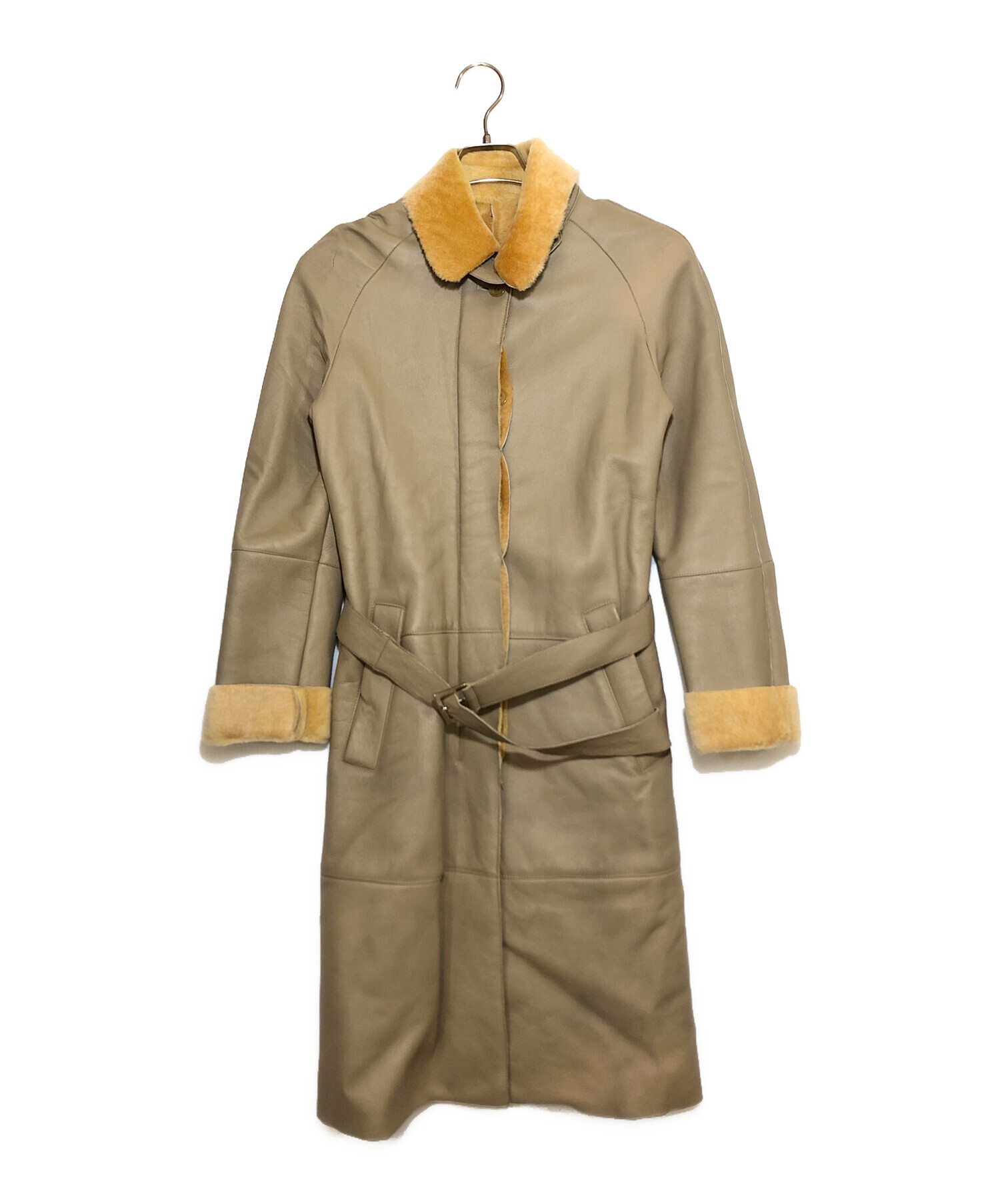 バリー BALLY☆レザージャケット コート ラムレザー シープスキン 中古・古着通販】BALLY (バリー) ラムレザーコート ブラウン サイズ