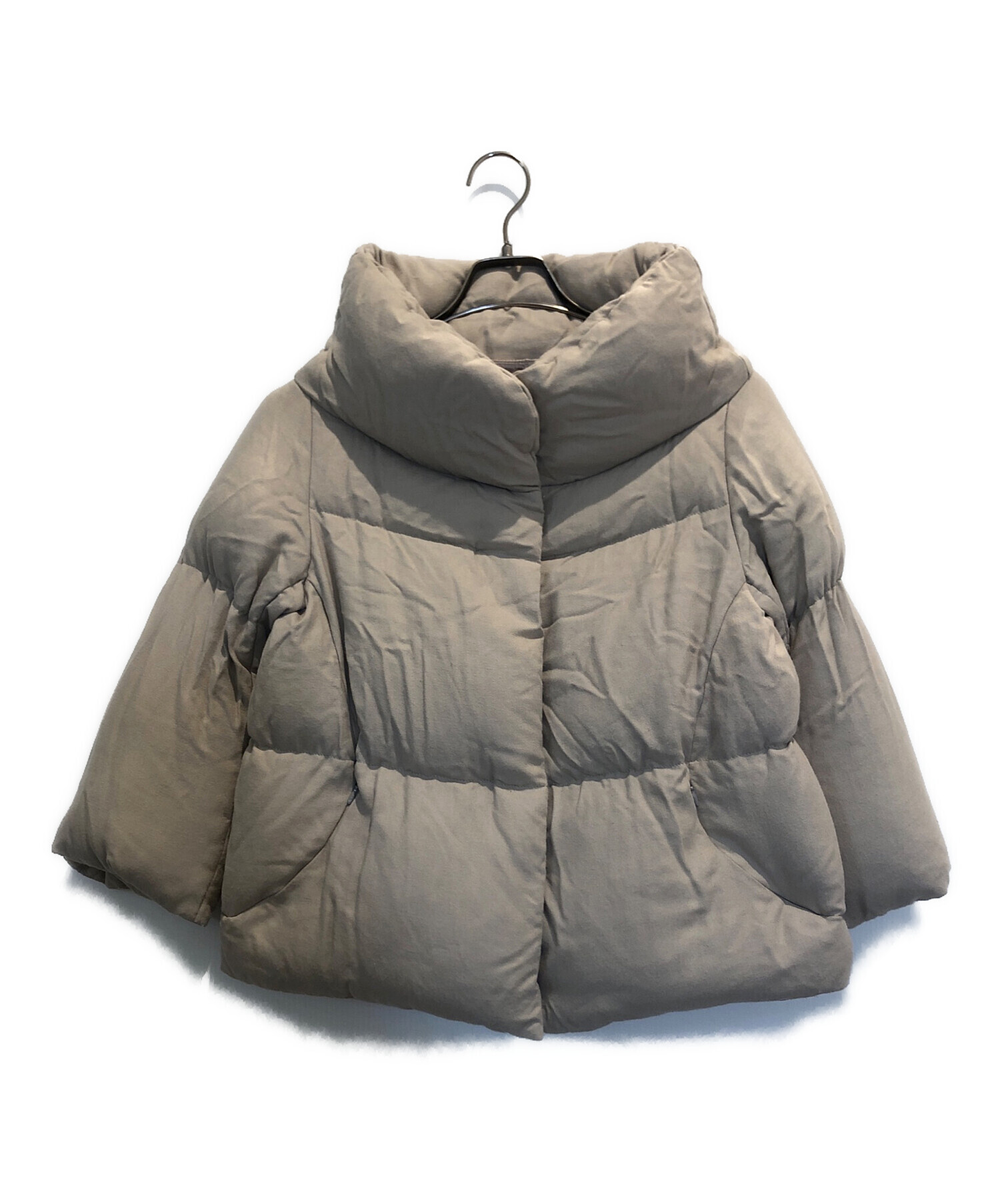中古・古着通販】HERNO (ヘルノ) ウールダウンハーフコート ベージュ 