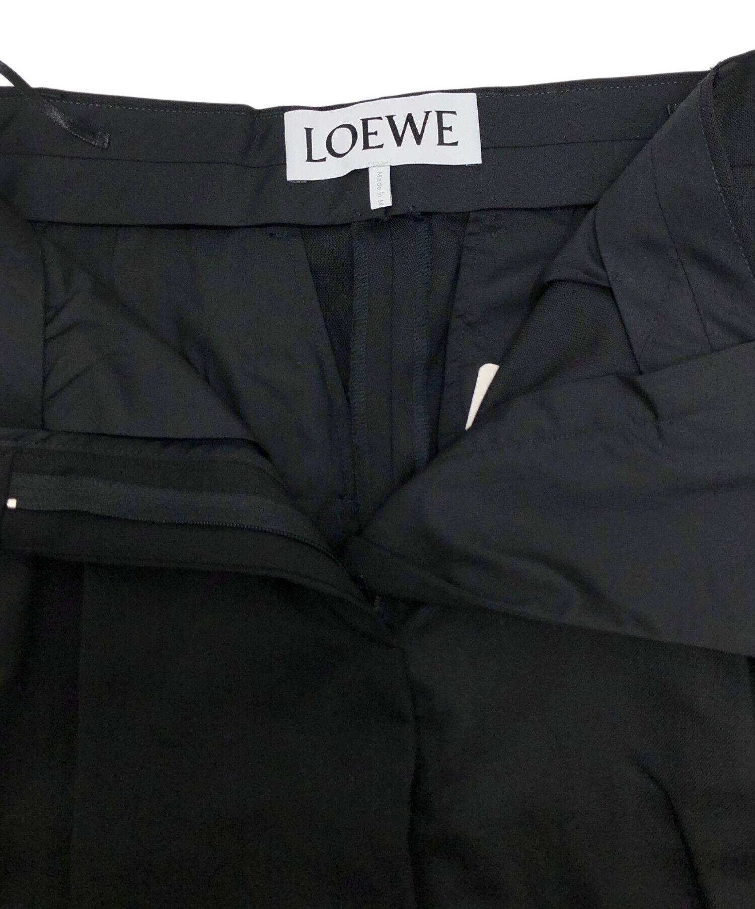 中古・古着通販】LOEWE (ロエベ) WOOL GABARDINE 2-TUCK WIDE PANTS