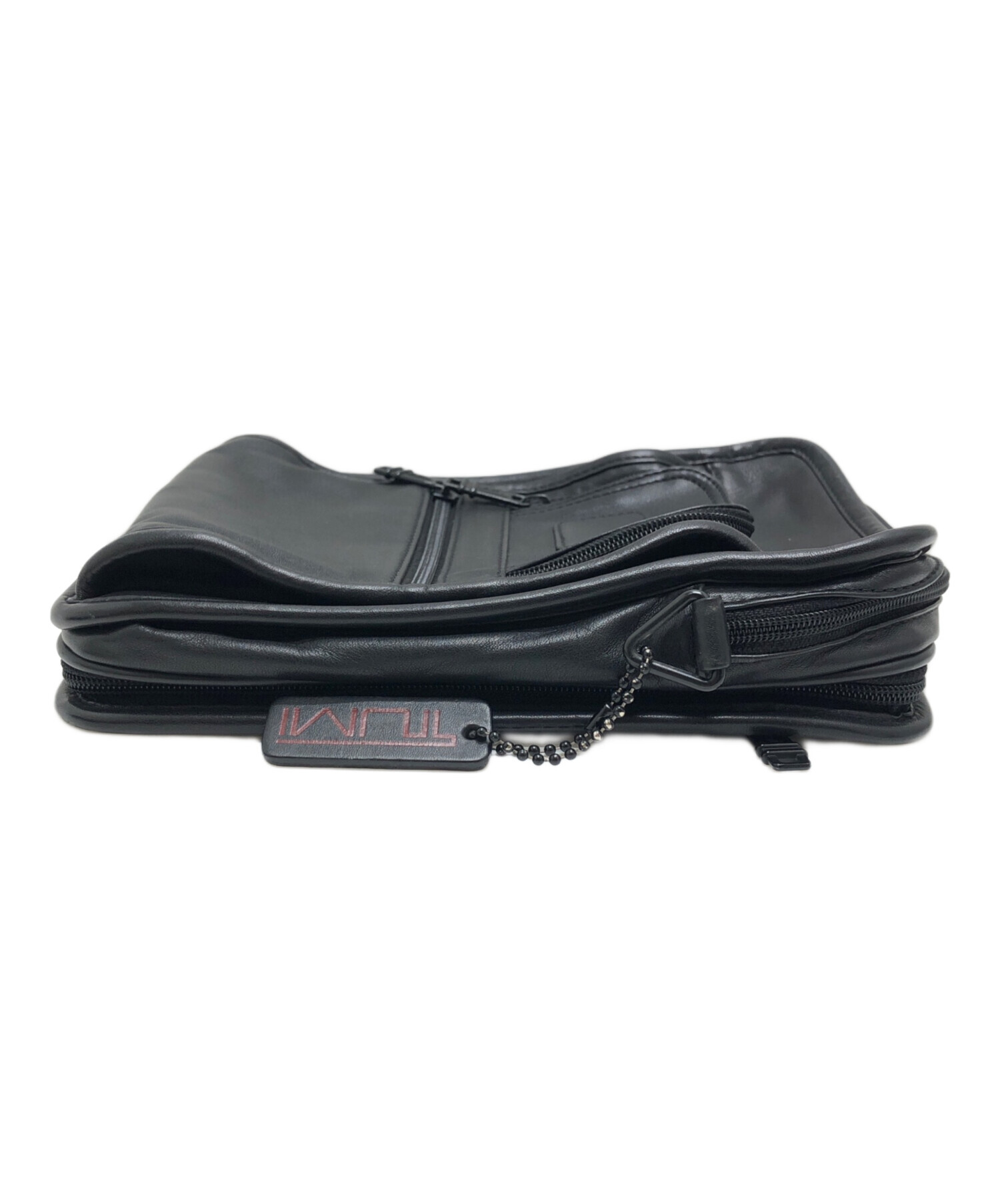【希少】TUMI トゥミ ショルダーバッグ 997D3 ブラック レザー 中古・古着通販】TUMI (トゥミ) レザーショルダーバッグ ブラック