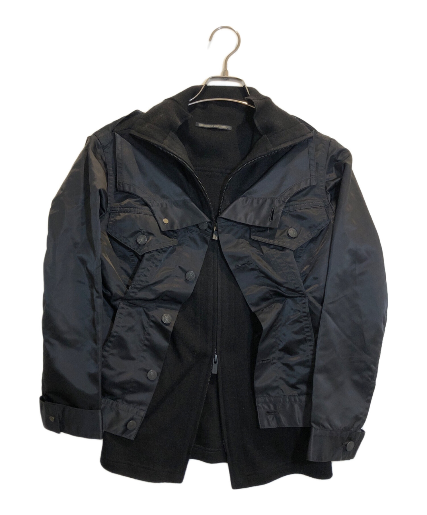 Yohji Yamamoto ウールサイドポケットジップニットジャケット Yohji Yamamoto ウールサイドポケットジップニットジャケット