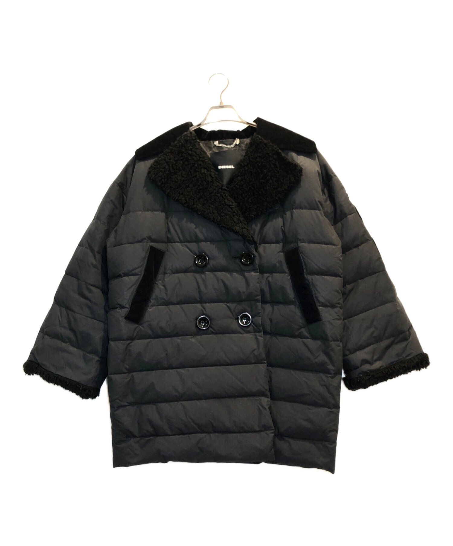 DIESEL / ジャケット/XS/ナイロン/BEG 中古・古着通販】DIESEL (ディーゼル) ボアダウンジャケット ブラック