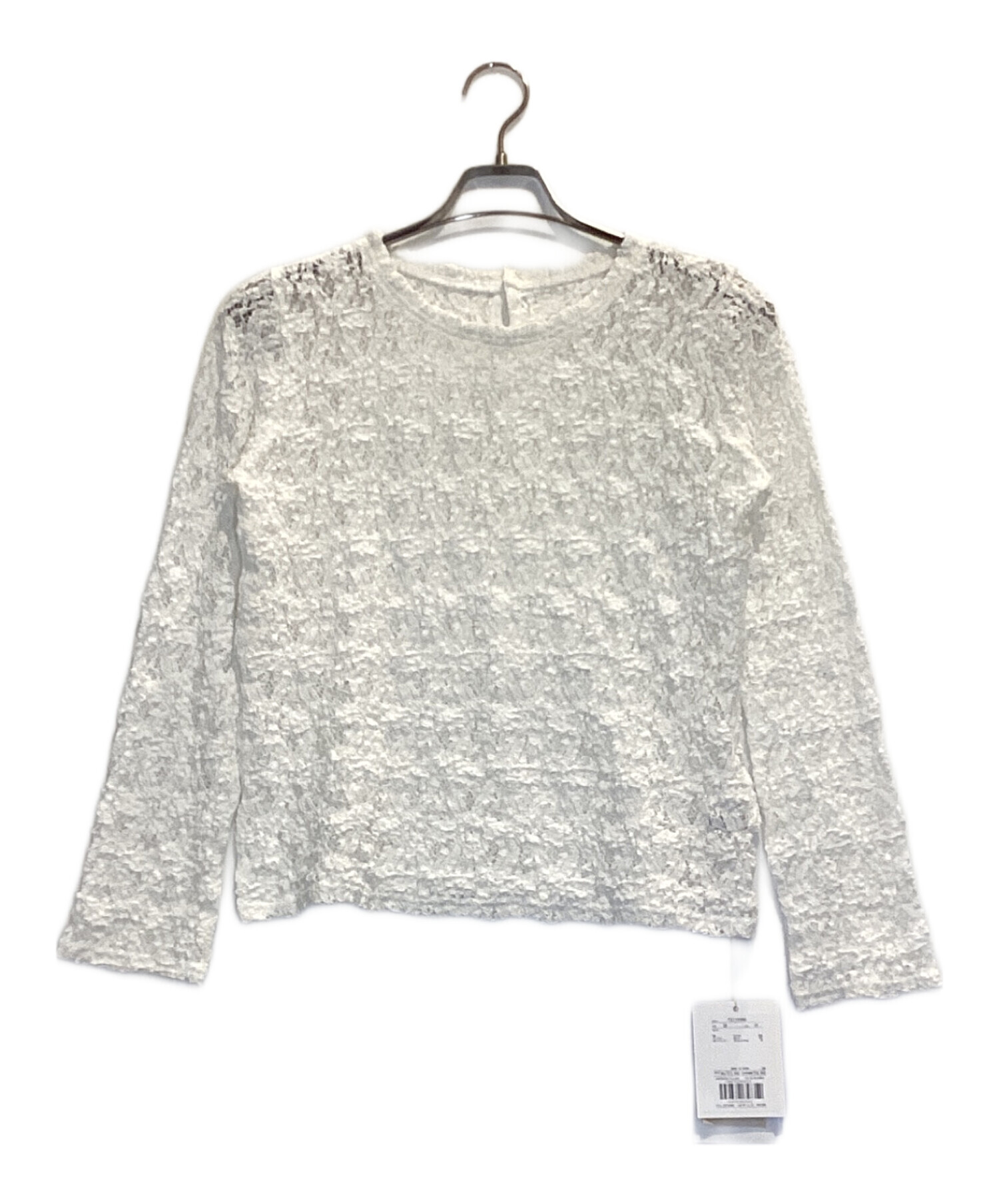 未使用 25SS CADUNE カデュネ レーストップス 長袖 プルオーバー ブラウス 75110461 サイズ38 ホワイト  レディース 古着 中古 USED 未使用 25SS CADUNE カデュネ レーストップス 長袖 プルオーバー
