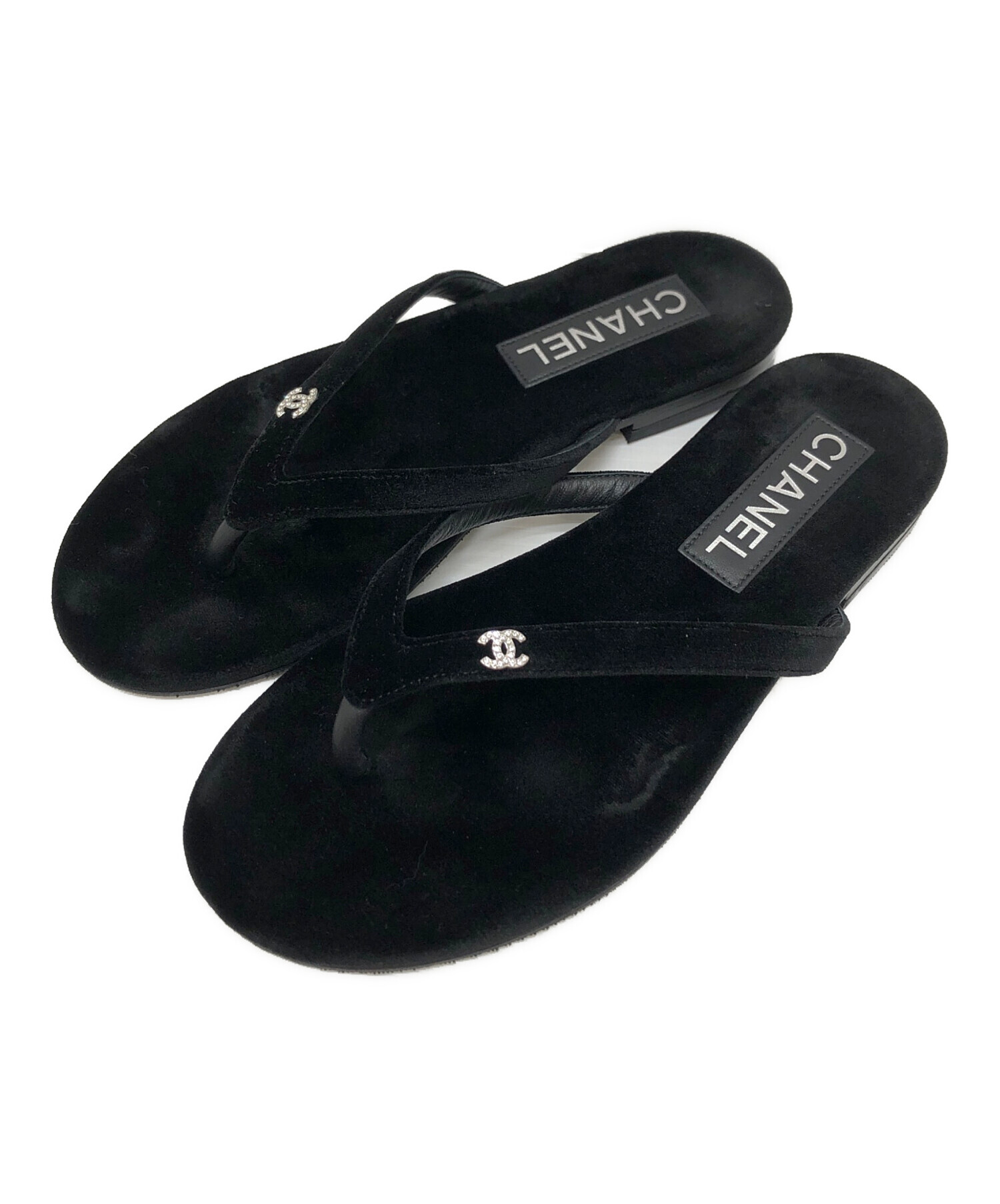 中古・古着通販】CHANEL (シャネル) ココマークサンダル ブラック