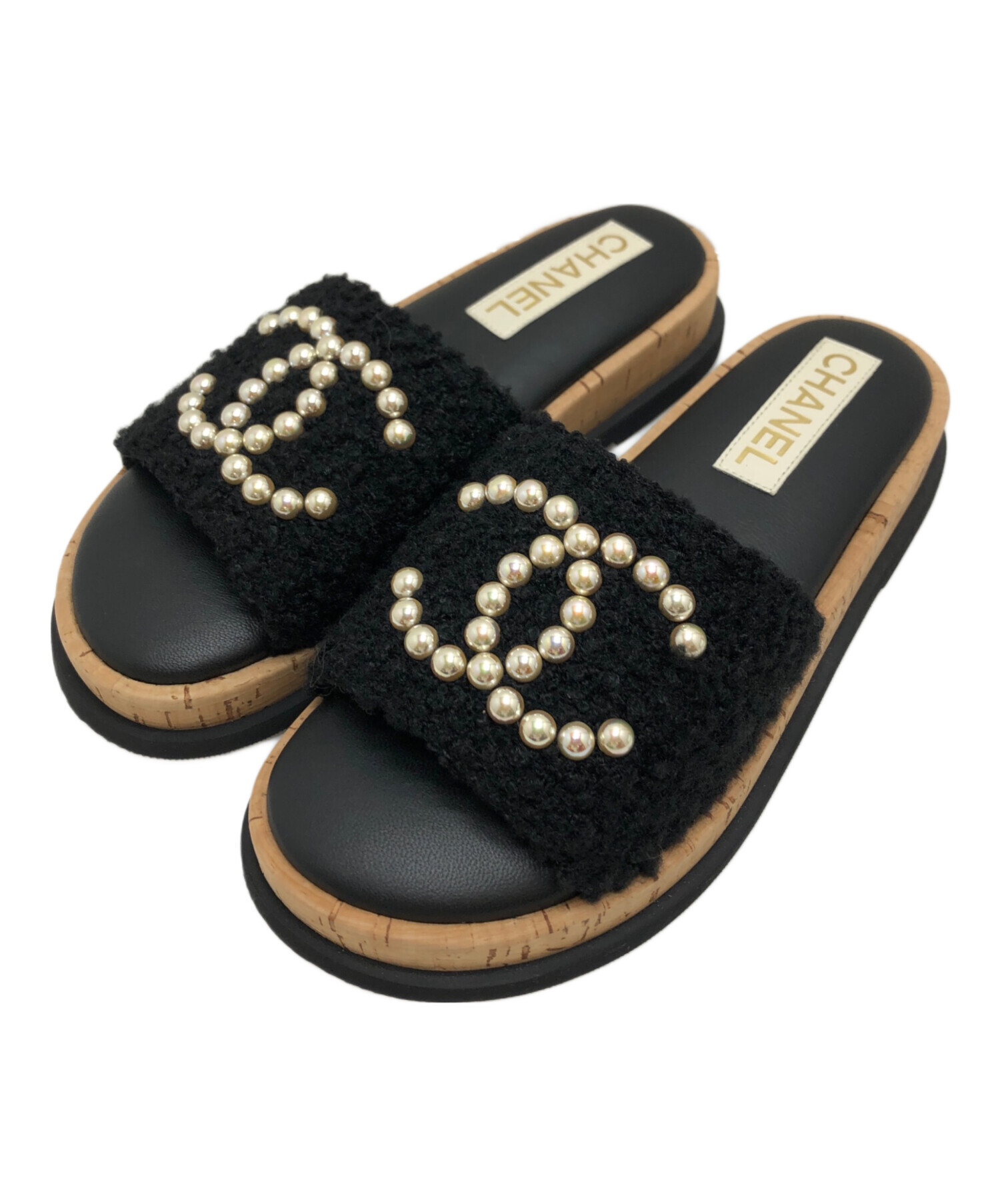 中古・古着通販】CHANEL (シャネル) パールデザインココマークサンダル