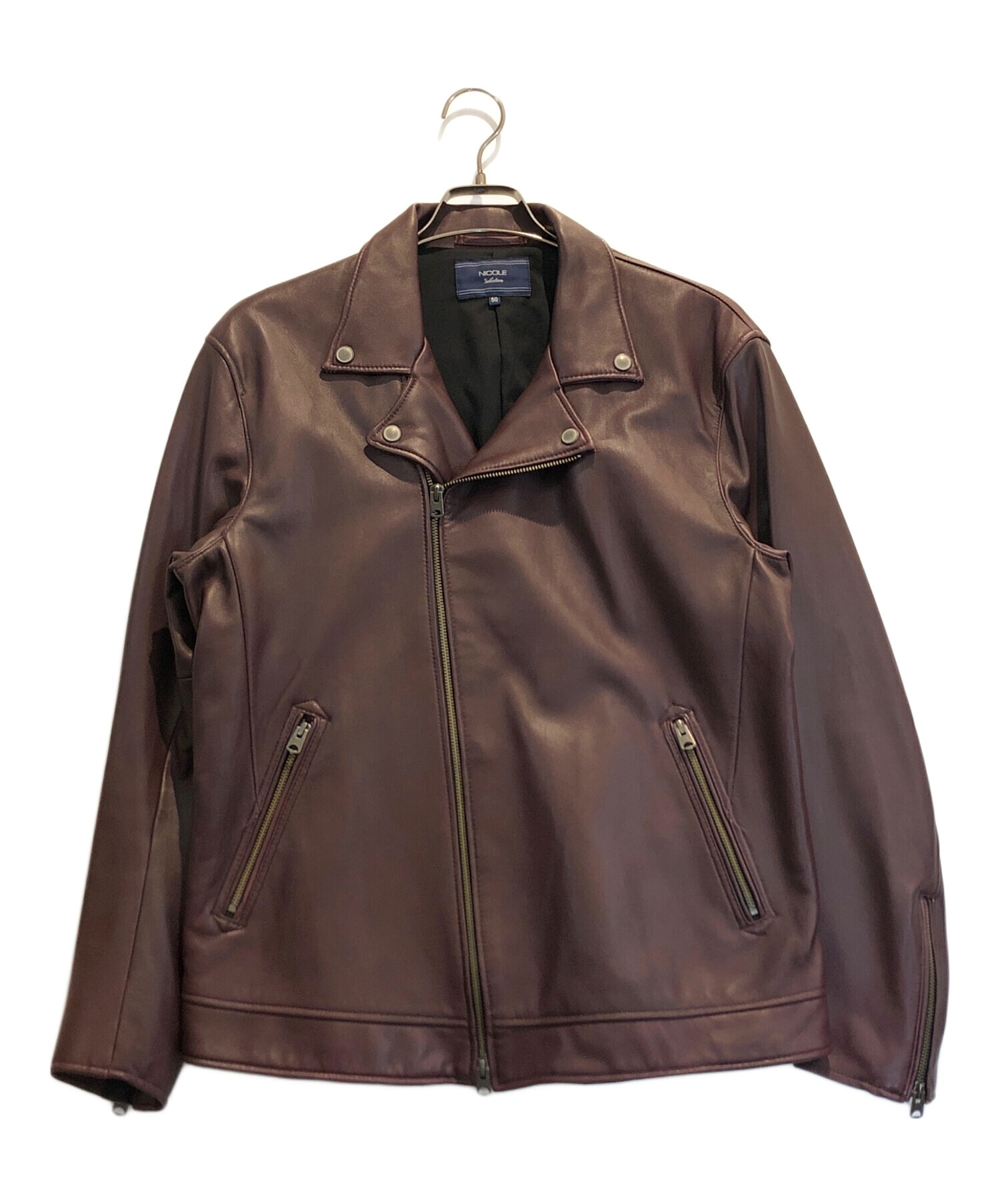 NICOLE CLUB ラムレザージャケット ニコルクラブフォーメン NICOLE