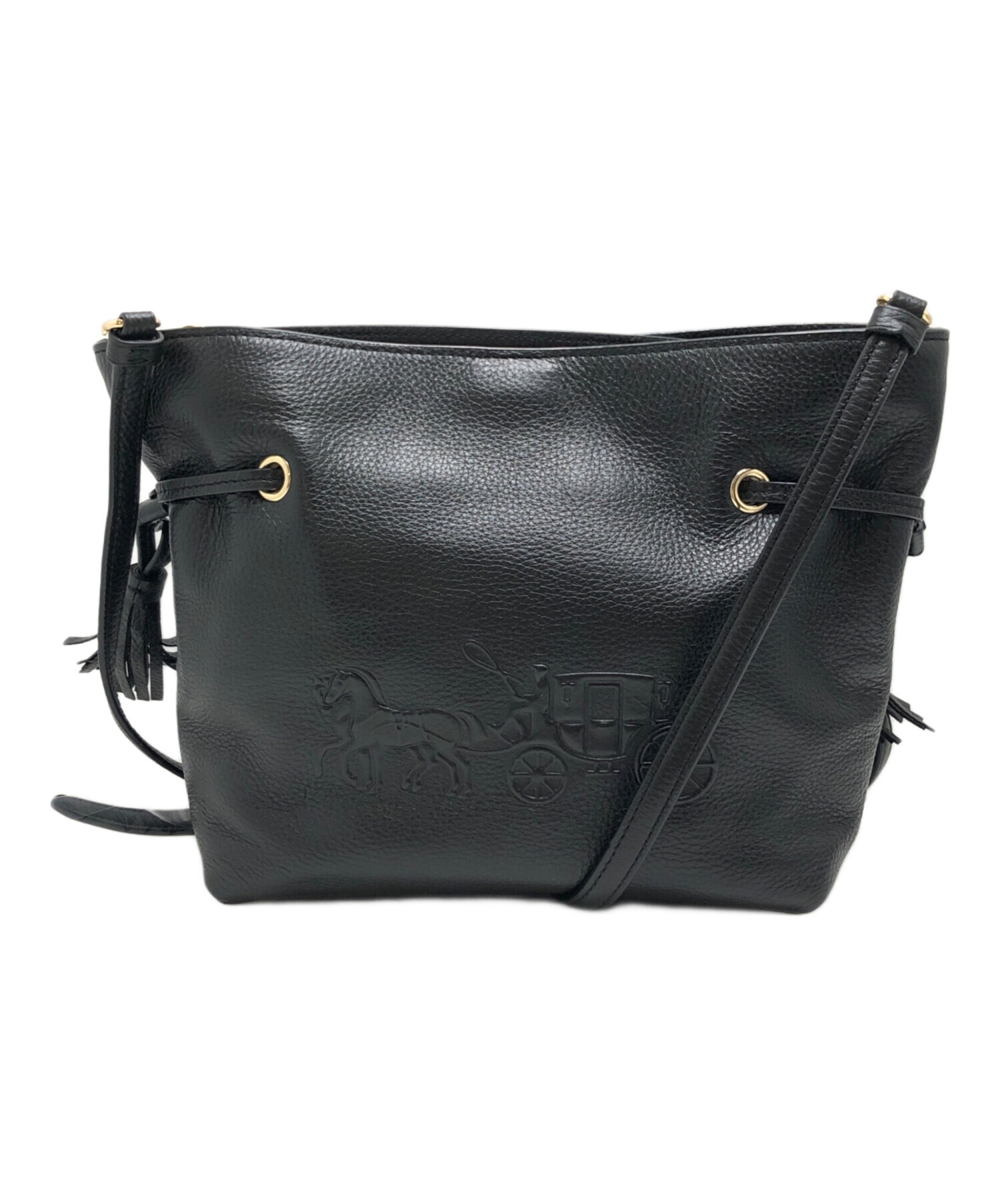 未使用級● コーチ アンディ 2way ショルダーバッグ ブラック レザー 中古・古着通販】COACH (コーチ) アンディショルダーバッグ ブラック