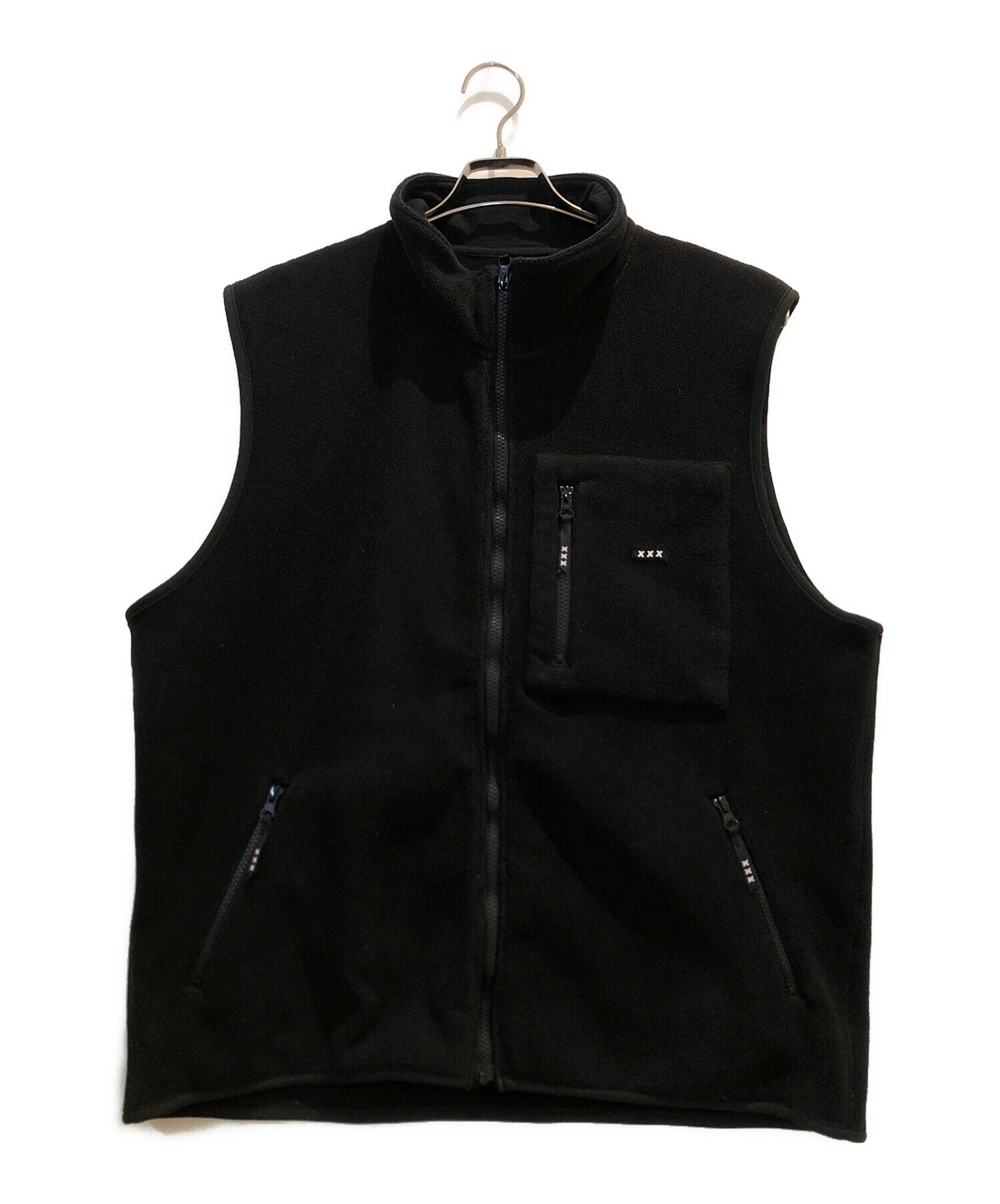 GOD SELECTION XXX フリースベスト ブラック 中古・古着通販】GOD SELECTION XXX (ゴッドセレクショントリプル
