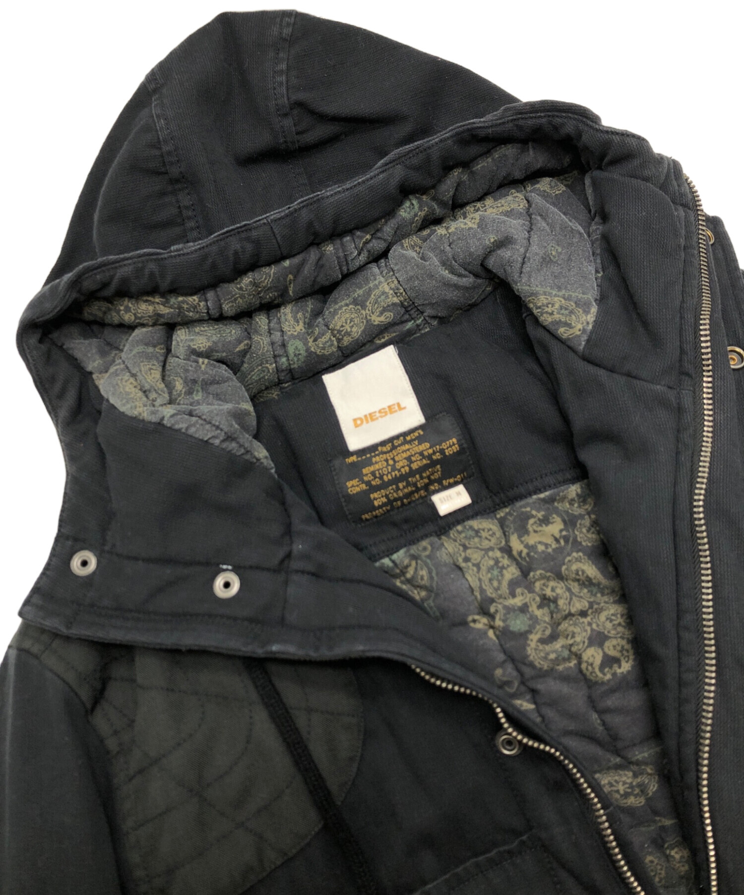 中古・古着通販】DIESEL (ディーゼル) ミリタリージャケット ブラック