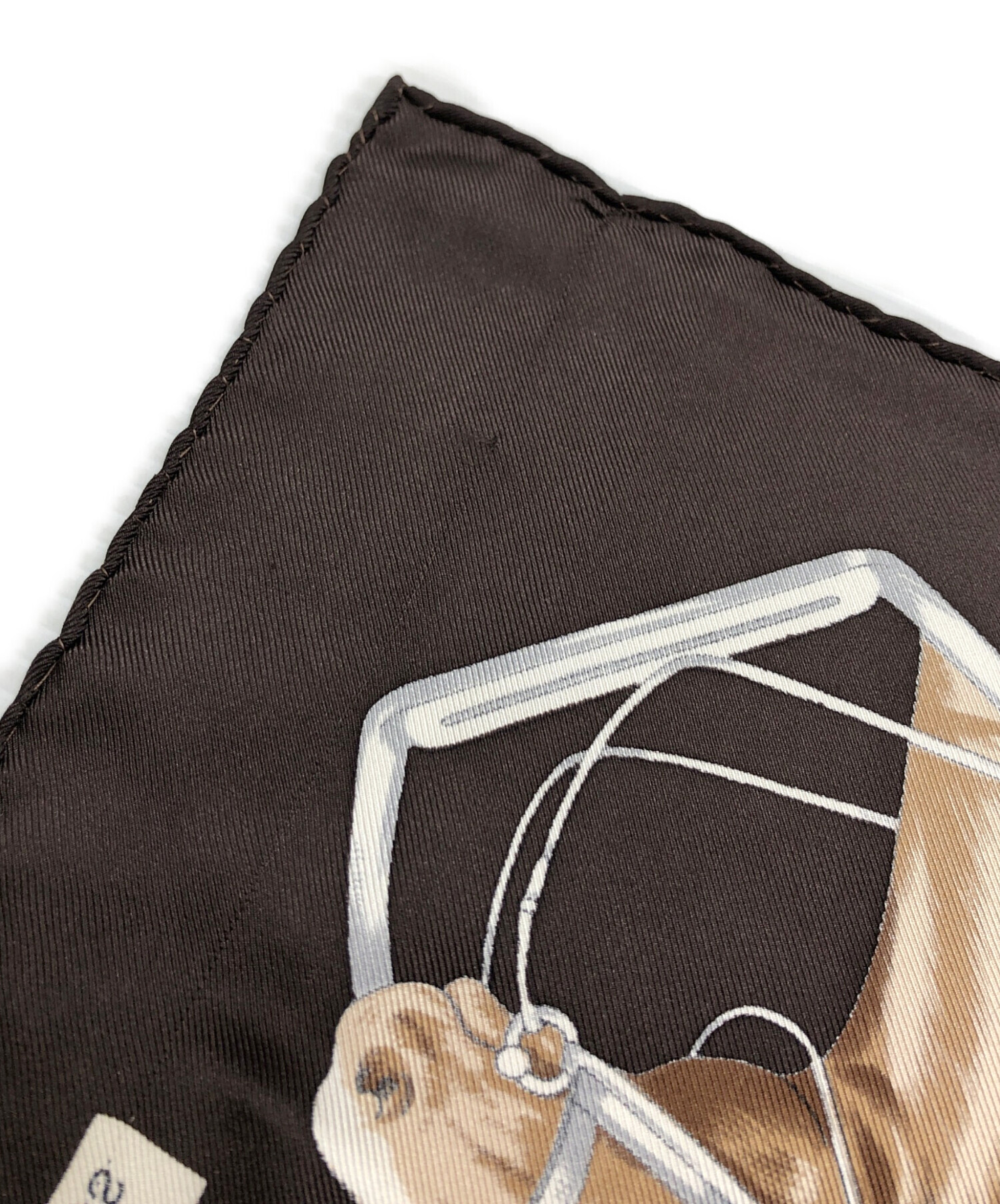 中古・古着通販】CELINE (セリーヌ) マカダム柄スカーフ ブラウン