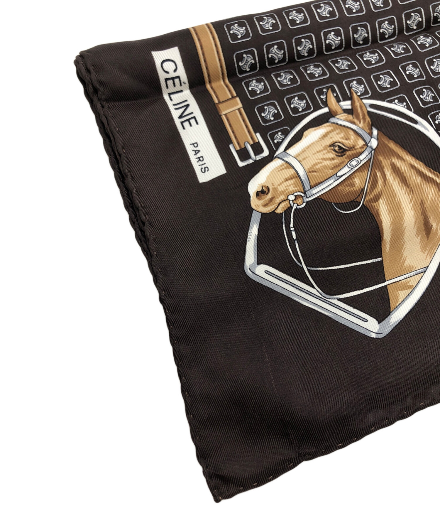 中古・古着通販】CELINE (セリーヌ) マカダム柄スカーフ ブラウン