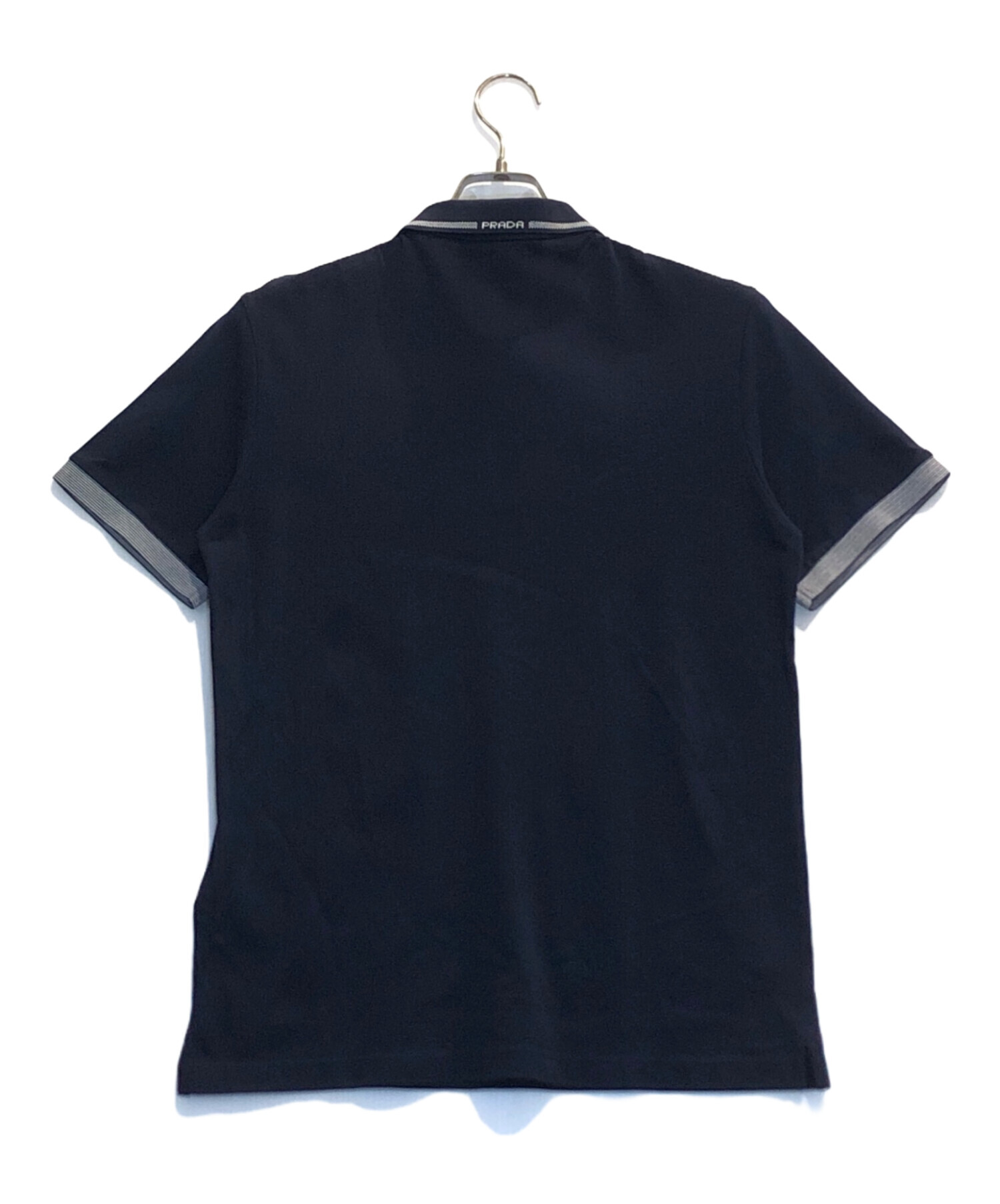 中古・古着通販】PRADA (プラダ) 異素材切替ポロシャツ ネイビー