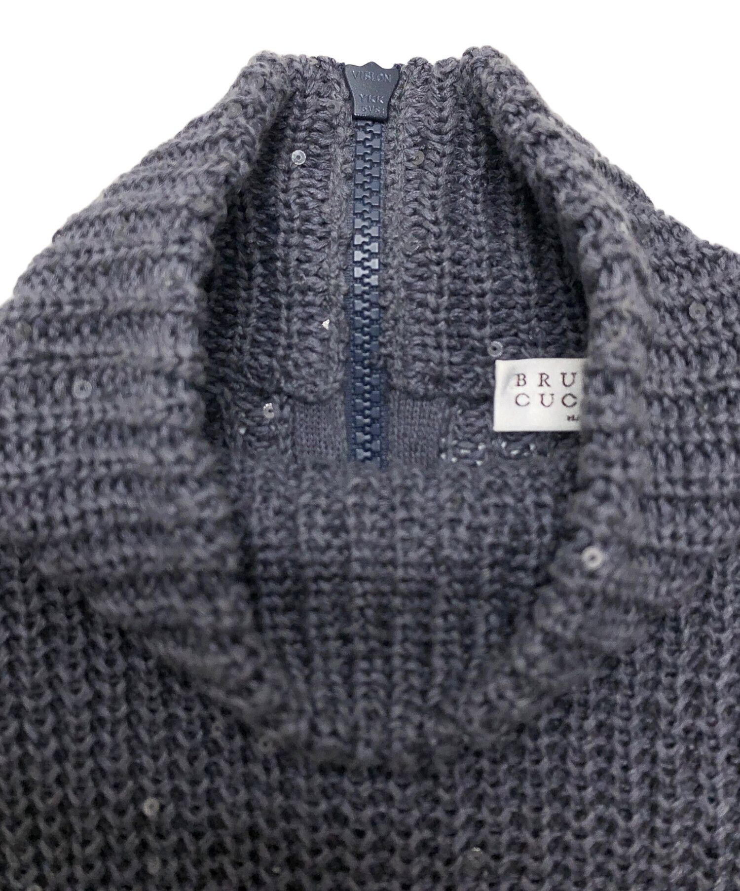 ブルネロクチネリ ★スパンコール付きニットトップスSグレー参考２０万円 ★美品 中古・古着通販】BRUNELLO CUCINELLI (ブルネロクチネリ) スパンコール