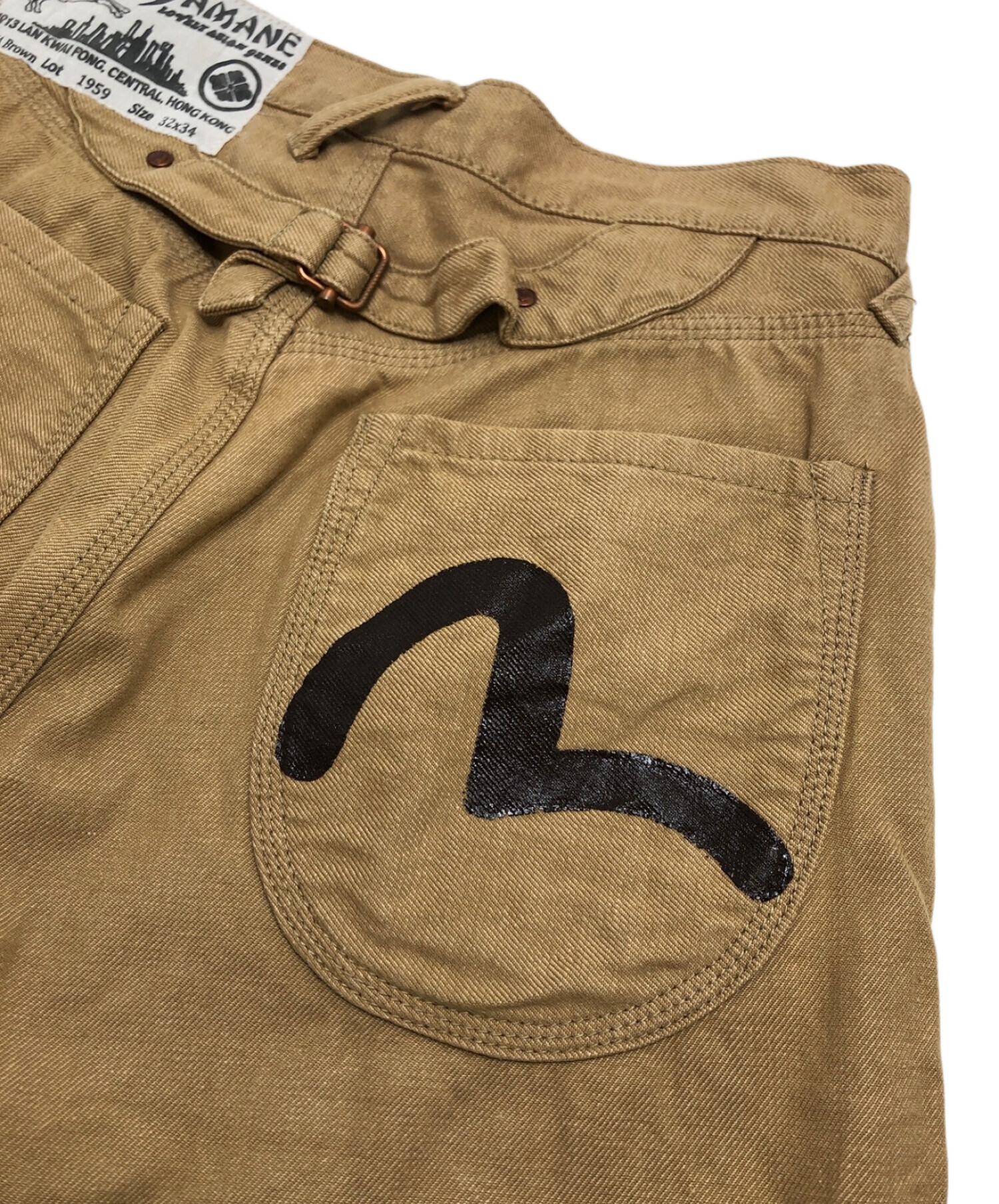 中古・古着通販】YAMANE (ヤマネ) カモメペイントデニムパンツ