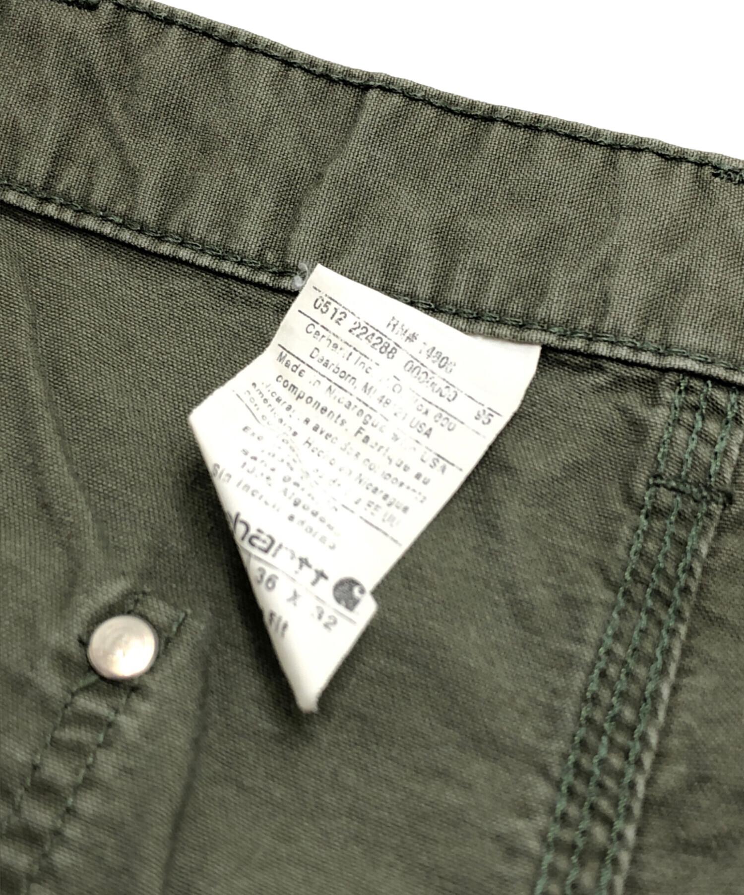 中古・古着通販】CarHartt (カーハート) ダブルニーパンツ グリーン