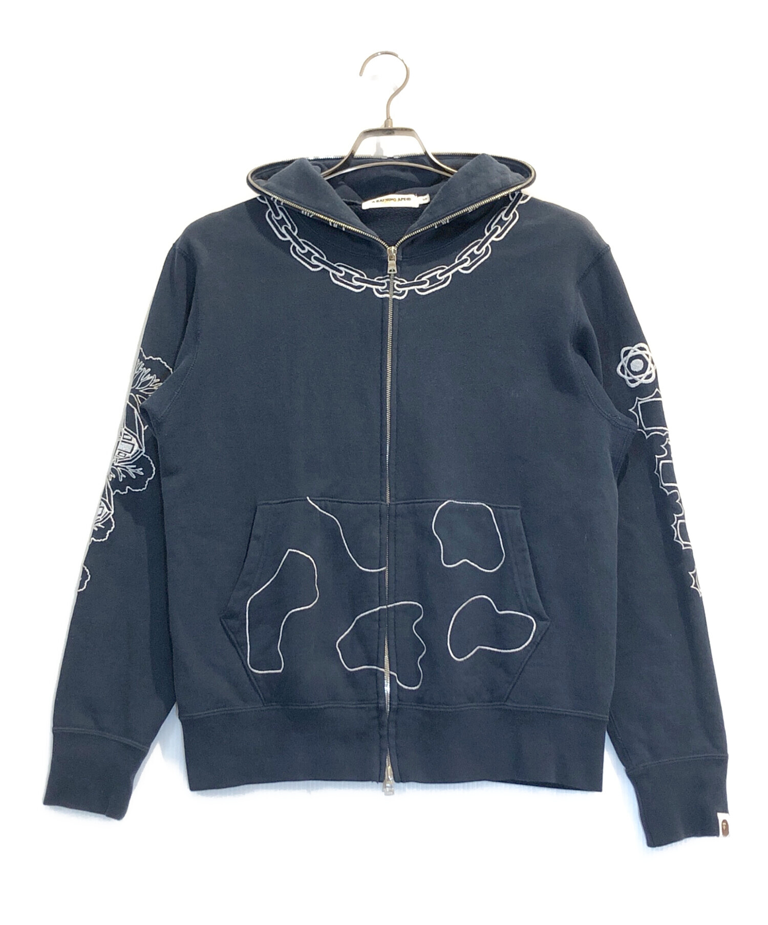 A BATHING APE アベイシングエイプ ネイビー パーカー 中古・古着通販】A BATHING APE (ア ベイシング エイプ) ホルスタイン