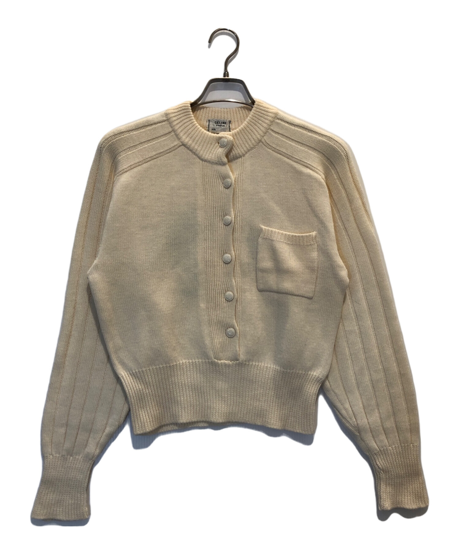 中古・古着通販】CELINE (セリーヌ) フラワー刺繍ニット アイボリー