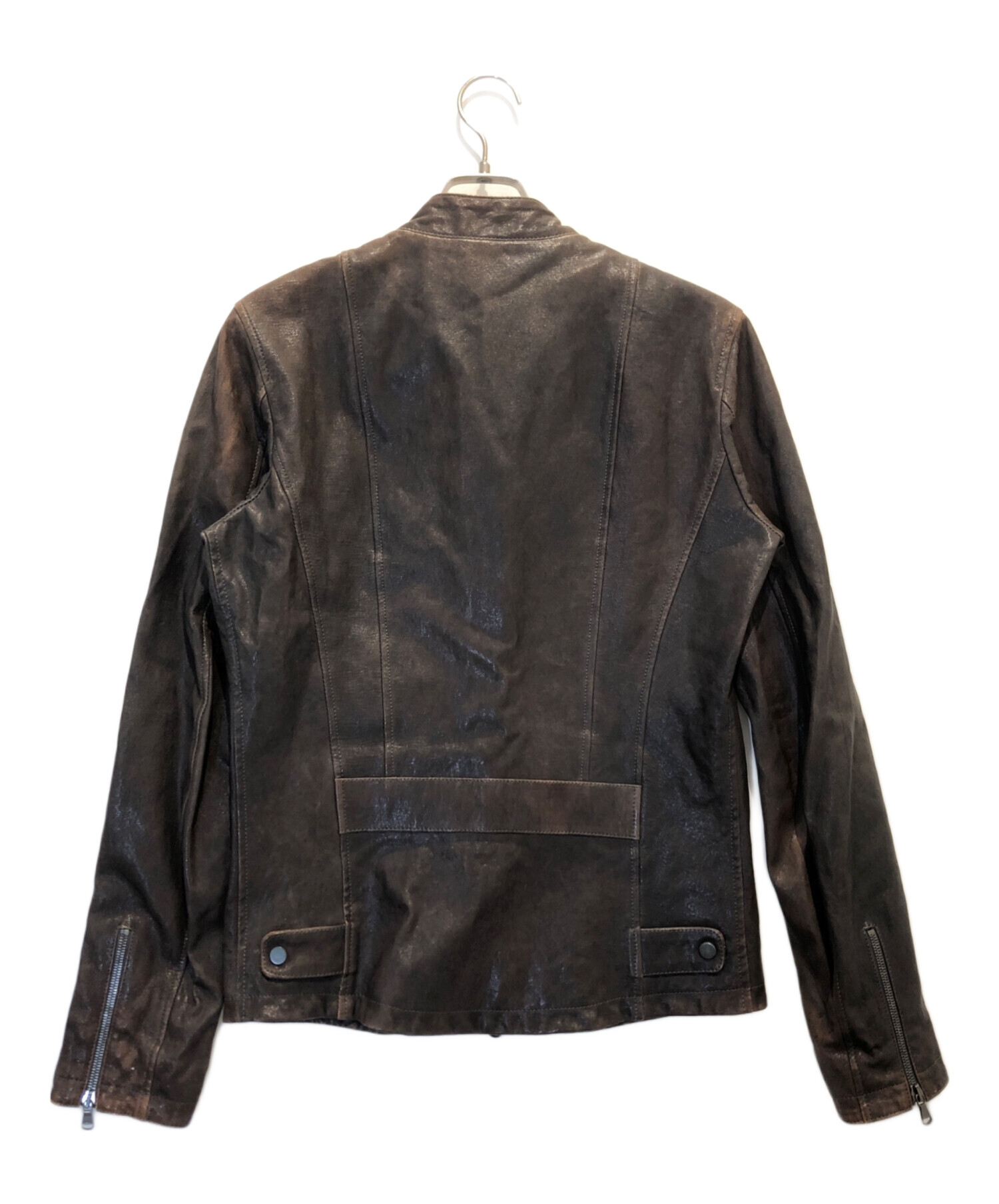 中古・古着通販】FAKTOR (ファクター) レザージャケット ブラウン