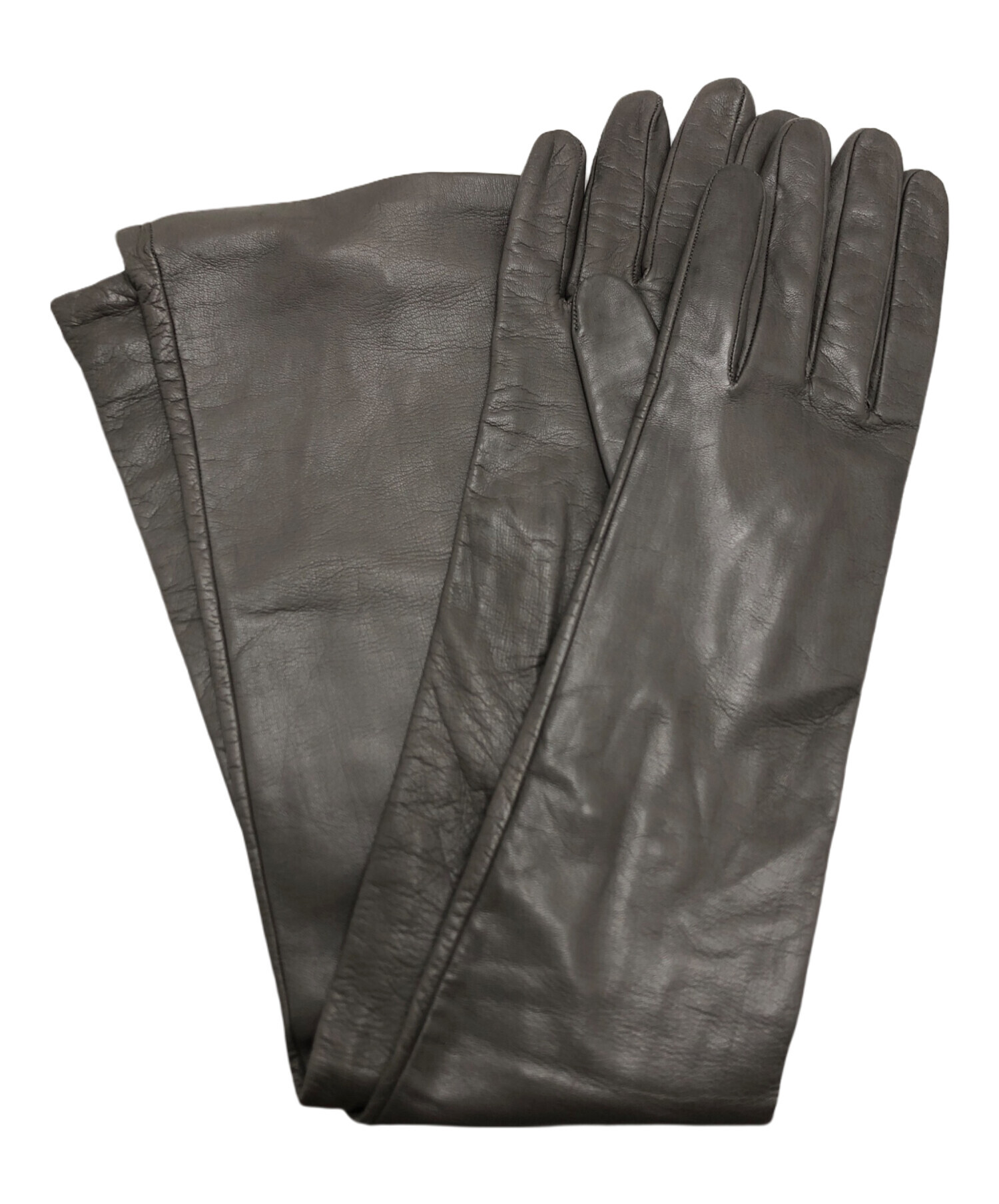 中古・古着通販】PRADA (プラダ) レザーグローブ グレー サイズ:7 1/2