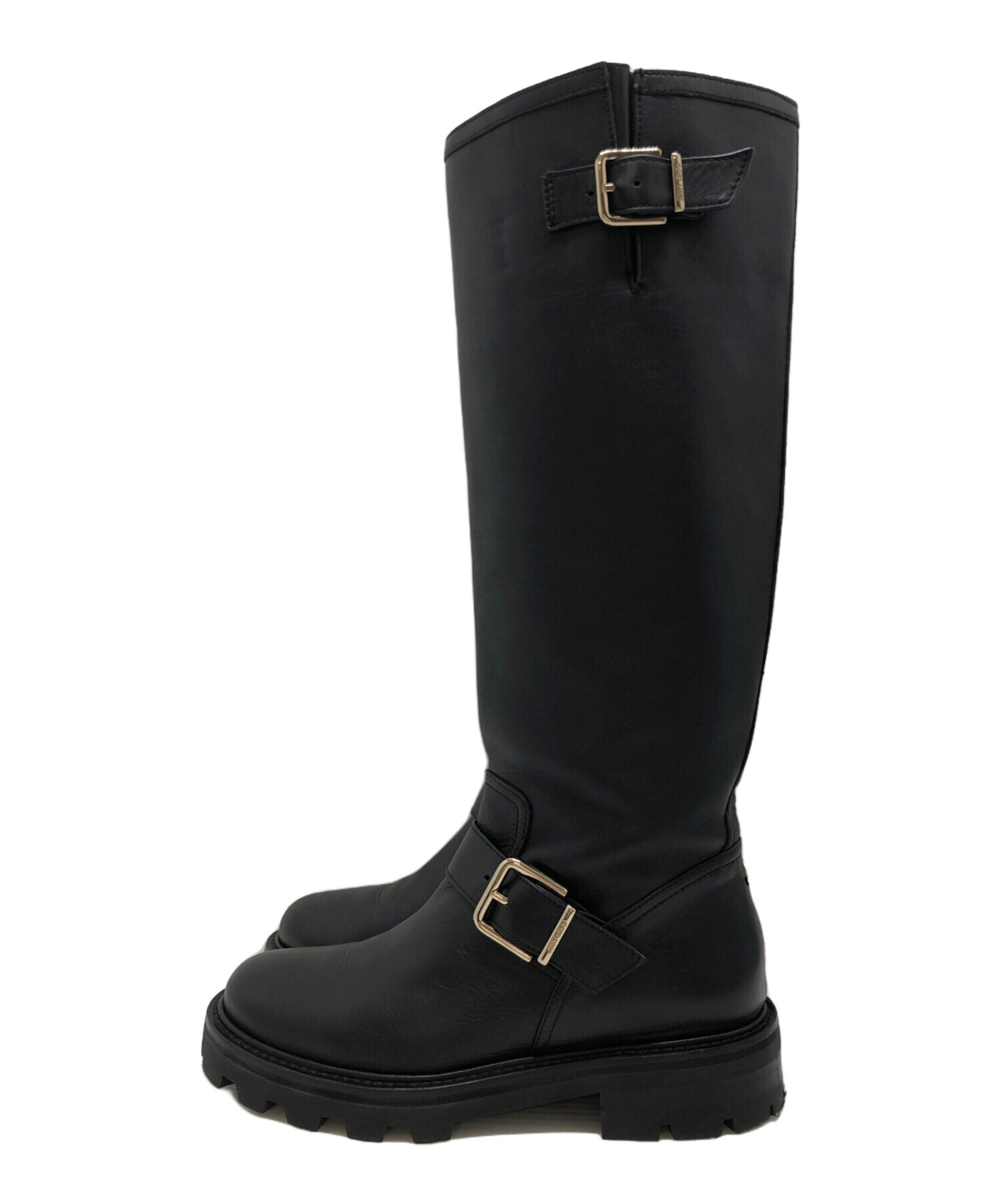 ジミーチュウブーツ新品未使用品37 中古・古着通販】JIMMY CHOO (ジミーチュウ) バイカーブーツ ブラック