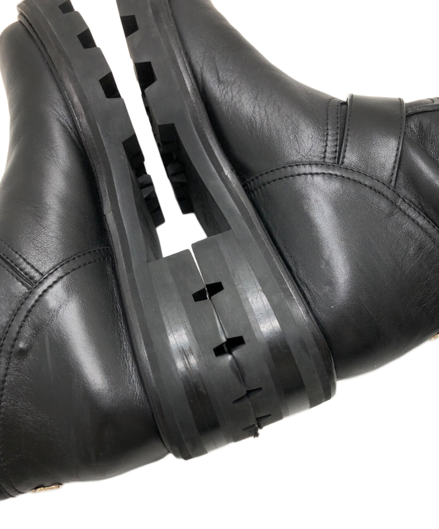 中古・古着通販】JIMMY CHOO (ジミーチュウ) バイカーブーツ ブラック