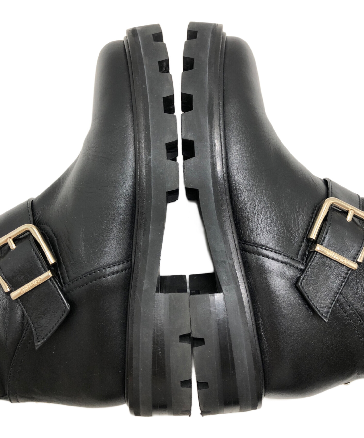 中古・古着通販】JIMMY CHOO (ジミーチュウ) バイカーブーツ ブラック