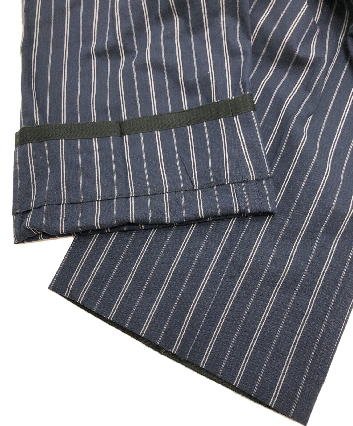 中古・古着通販】HERMES (エルメス) ストライプパンツ ネイビー サイズ