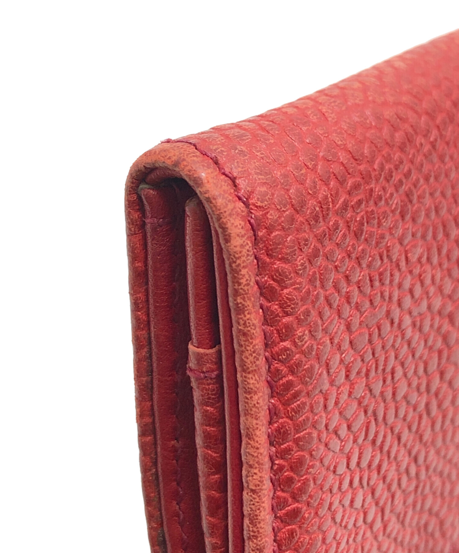 中古・古着通販】CHANEL (シャネル) ココマーク2つ折り財布 レッド