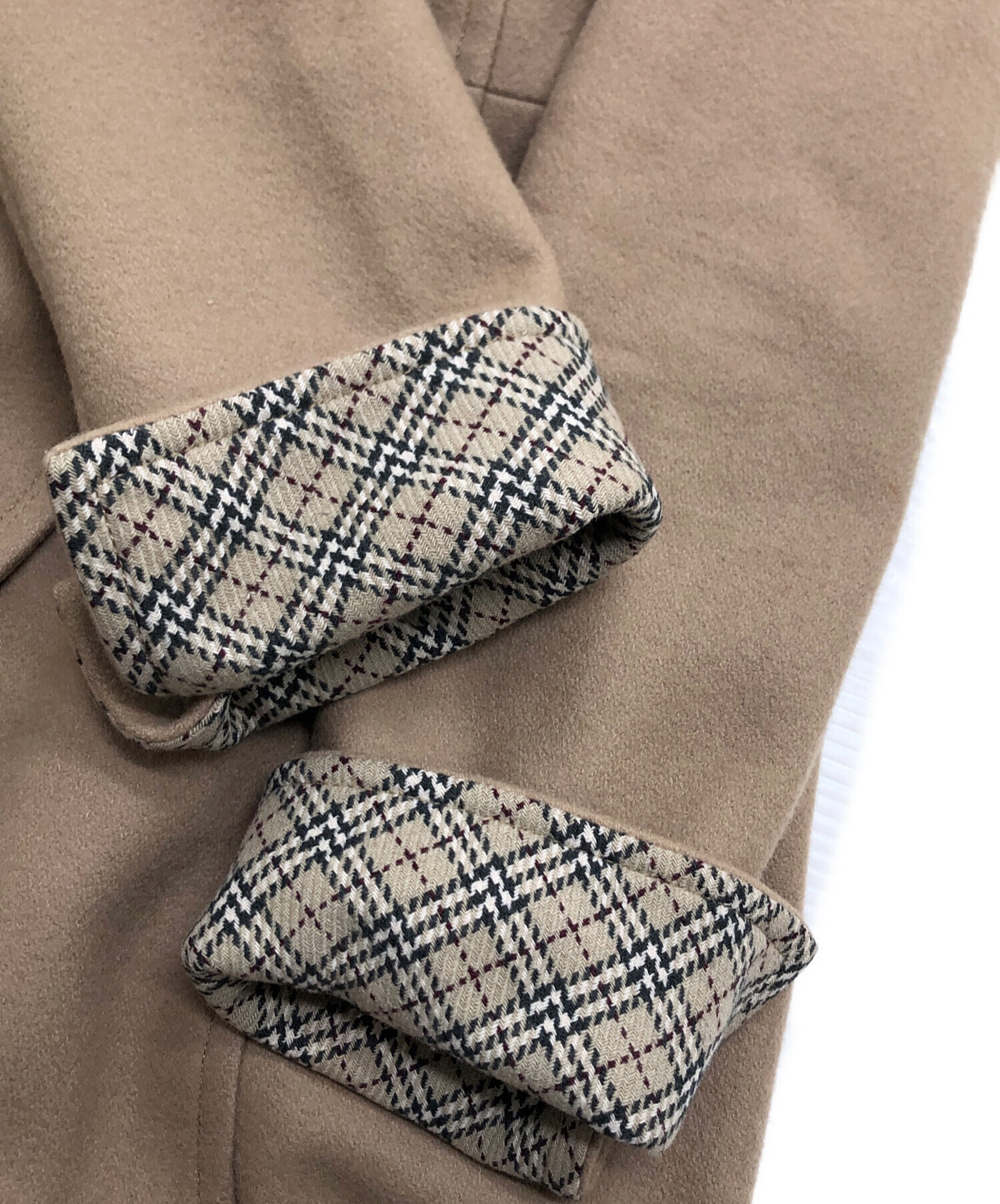 バーバリーブルーレーベル レディース38 ベージュ ツイード ハーフ丈M