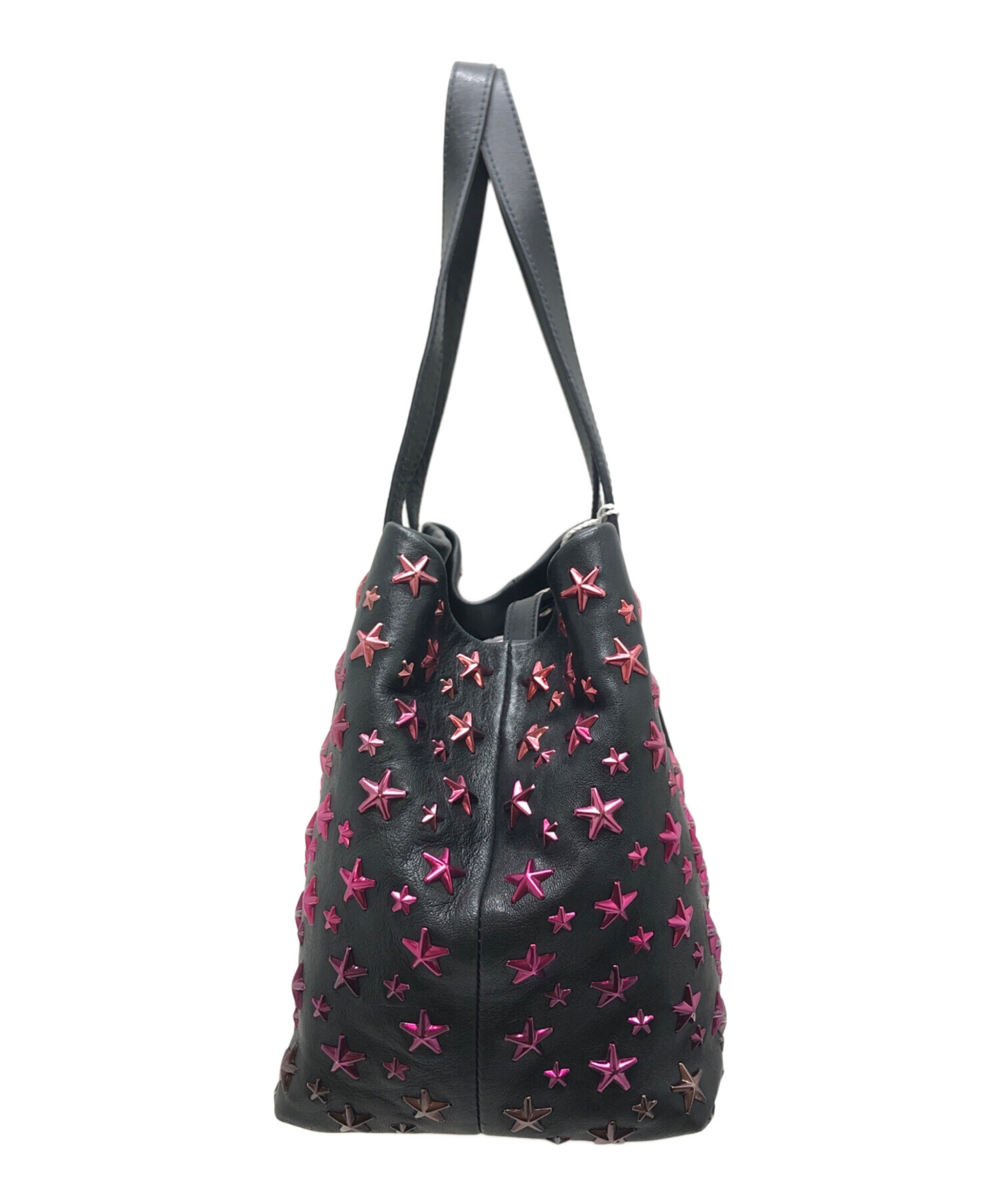 JIMMY CHOO スタッズ付きブラックハンドバッグ JIMMY CHOO(ジミーチュウ) / スタースタッズ/オールブラック