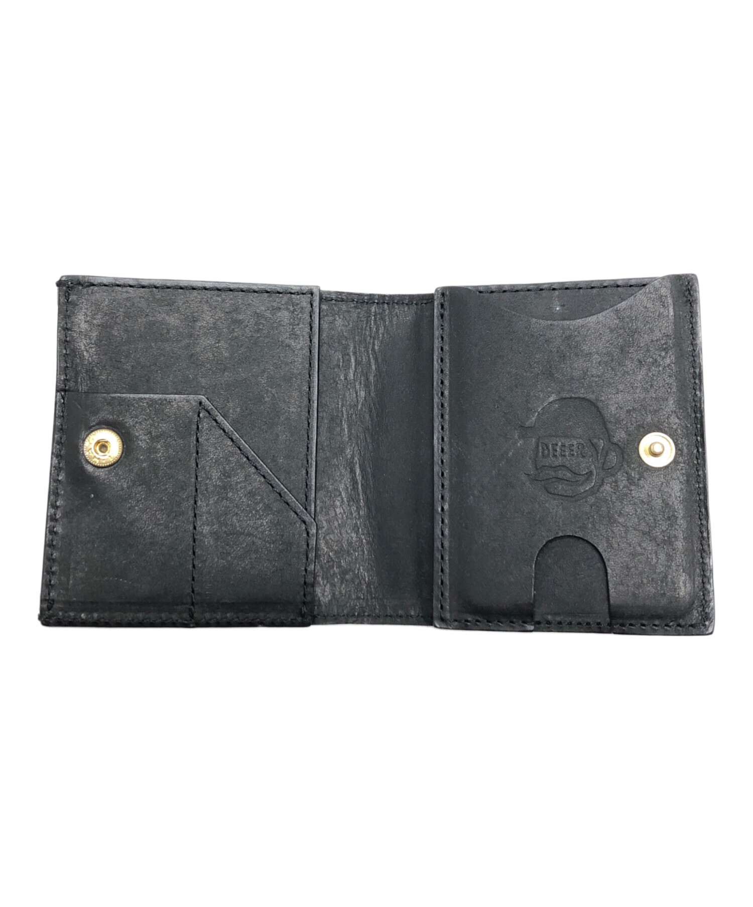 BEER BELLY 黒 二つ折り財布 中古・古着通販】BEER BELLY (ビアベリー) 2つ折り財布 ブラック