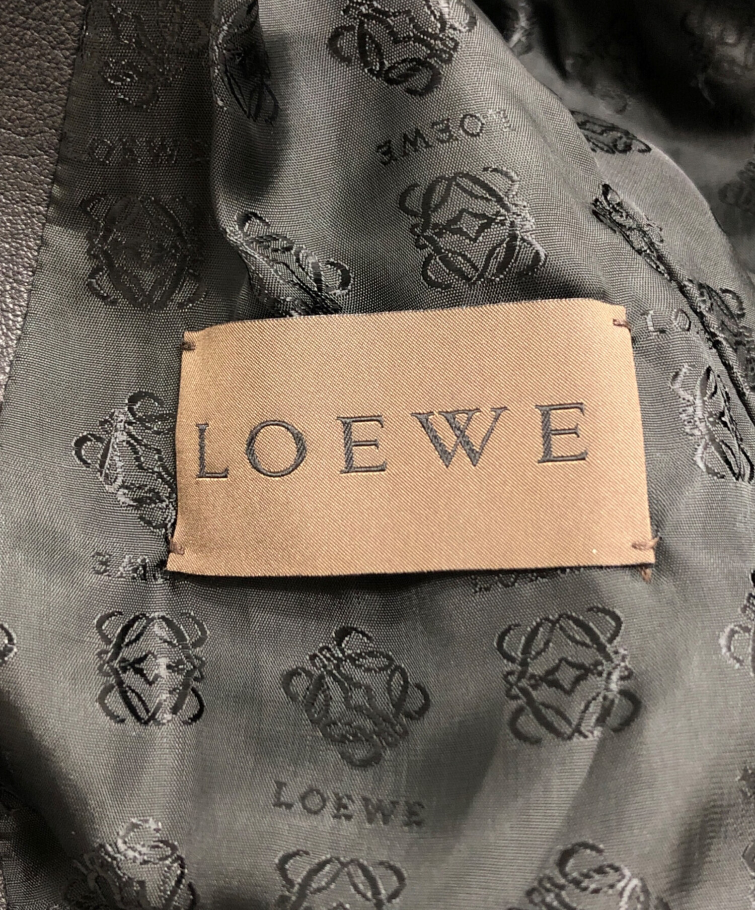 中古・古着通販】LOEWE (ロエベ) ラムレザージャケット ブラック 