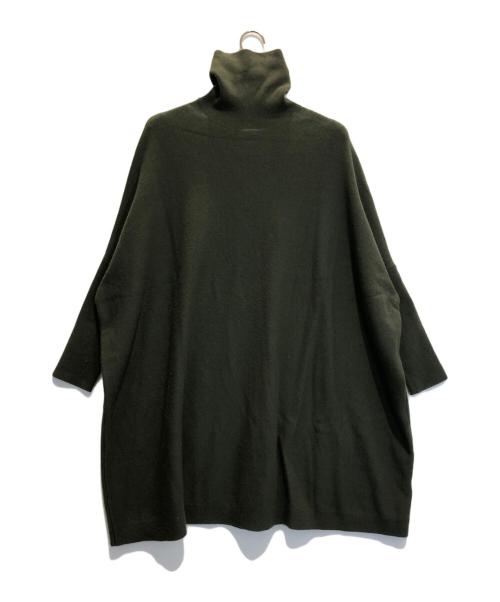 BEARDSLEY オフタートルニットチュニック　グリーン　ビアズリー　モヘヤ 中古・古着通販】BEARDSLEY (ビアズリー) ビッグニットタートルネック