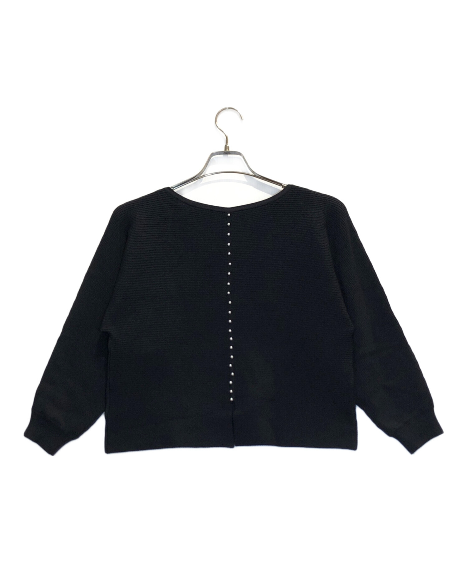 【25SS美品】BEARDSLEY後ろパールニット　ブラック 中古・古着通販】BEARDSLEY (ビアズリー) 後ろパールニット ブラック