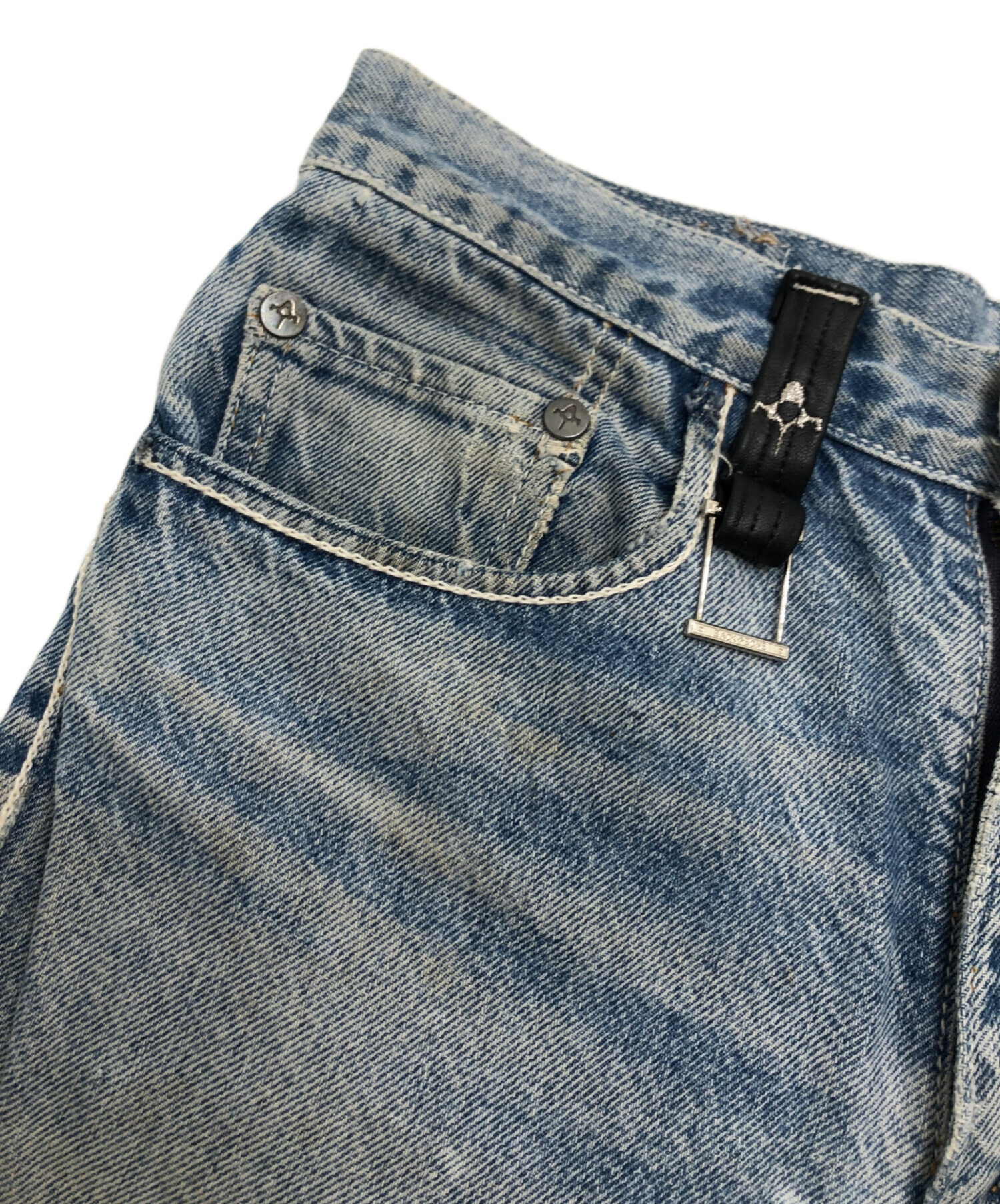 中古・古着通販】BACK BONE (バックボーン) レザーリメイクデニム 