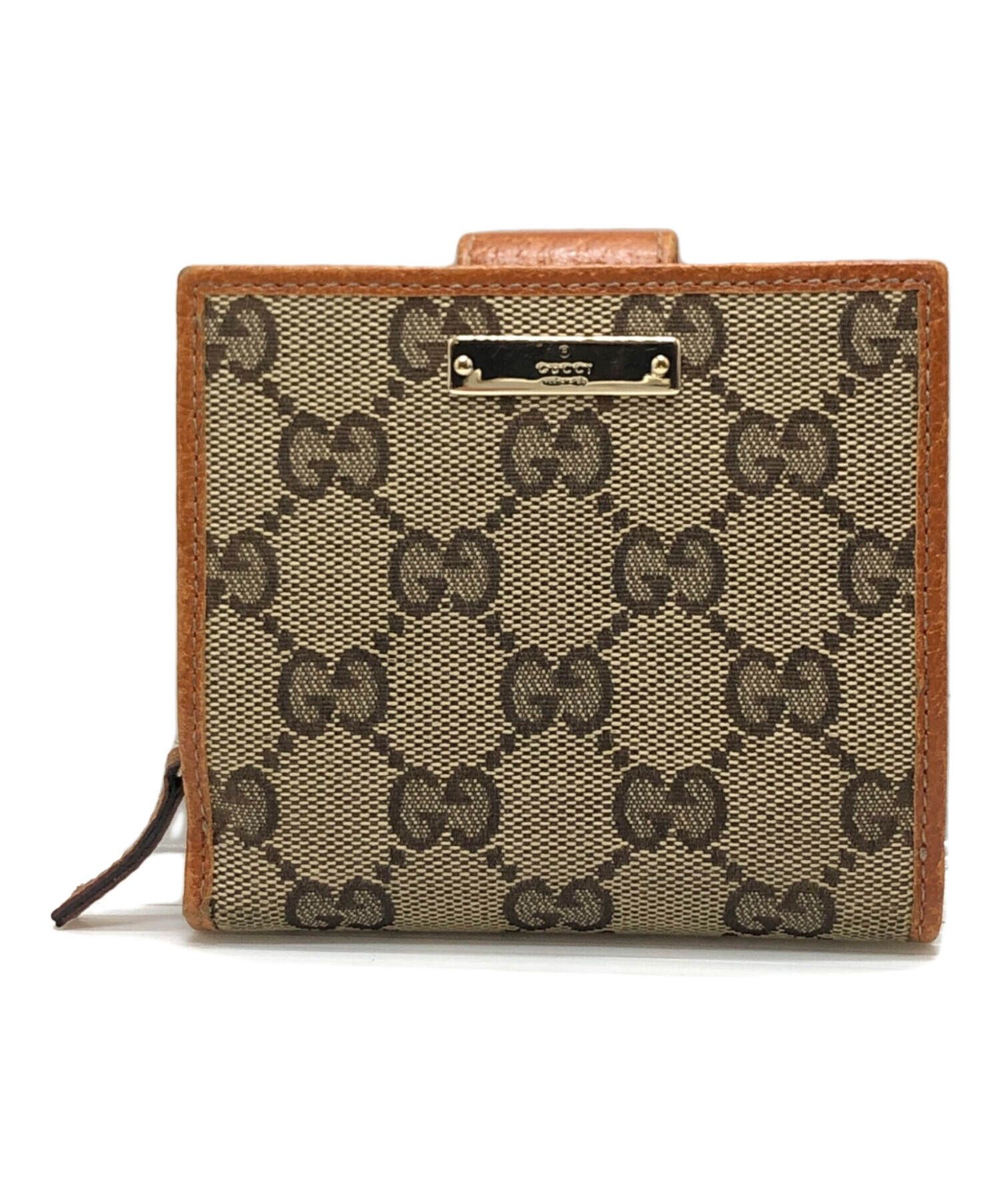 中古・古着通販】GUCCI (グッチ) 二つ折り財布 ブラウン｜ブランド