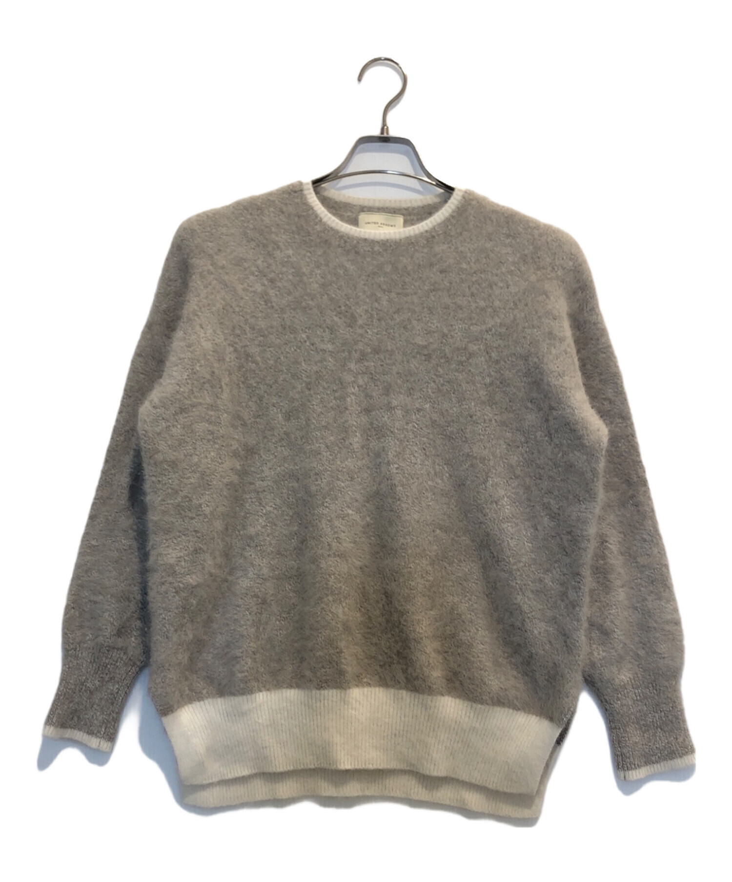 UNITED ARROWS フォックスカシミヤ クルーネック ニット　ベージュ 美品 ユナイテッドアローズ フォックスカシミヤ クルーネックニット