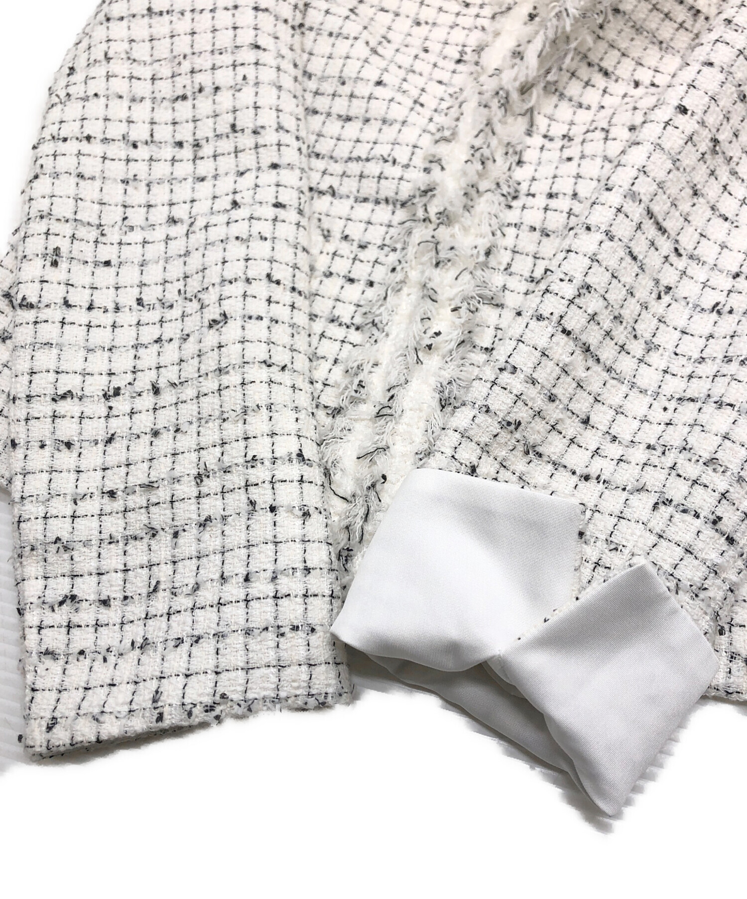 中古・古着通販】ANAYI (アナイ) ツイードノーカラージャケット