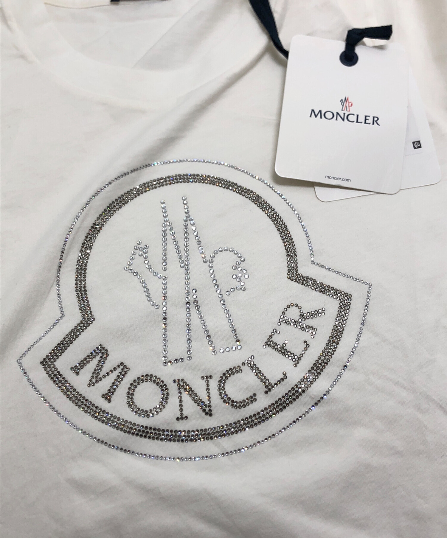 中古・古着通販】MONCLER (モンクレール) ロゴラインストーンTシャツ