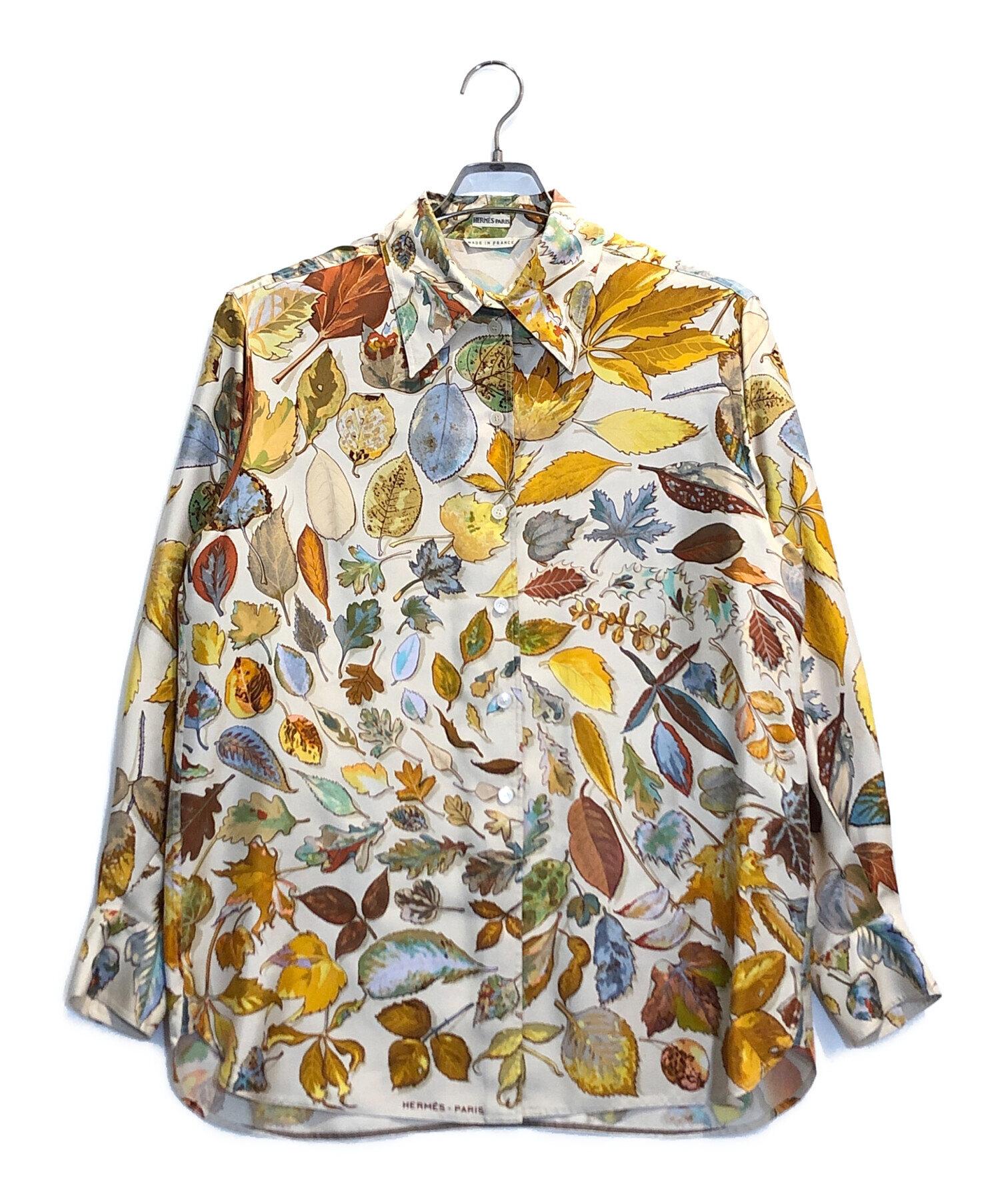 中古・古着通販】HERMES (エルメス) 総柄シルクシャツ アイボリー