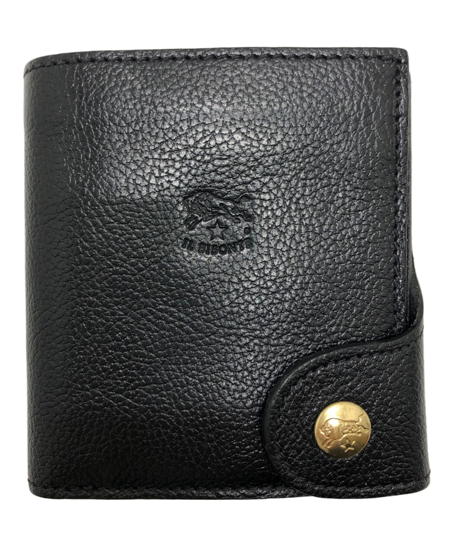 中古 イルビゾンテ 折りたたみ 財布 中古・古着通販】IL BISONTE (イル ビゾンテ) 3つ折り財布 ブラック