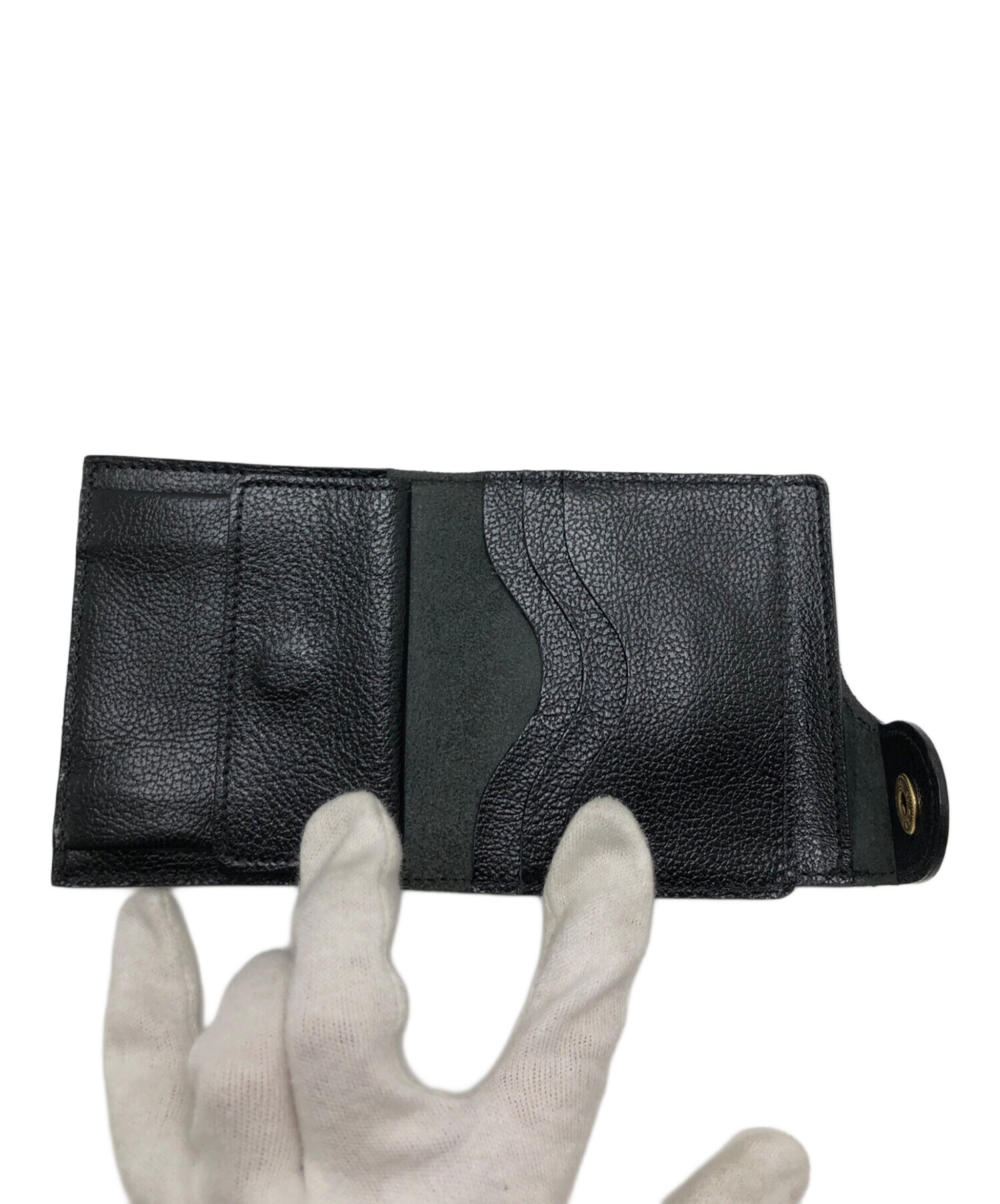 中古 イルビゾンテ 折りたたみ 財布 中古・古着通販】IL BISONTE (イル ビゾンテ) 3つ折り財布 ブラック