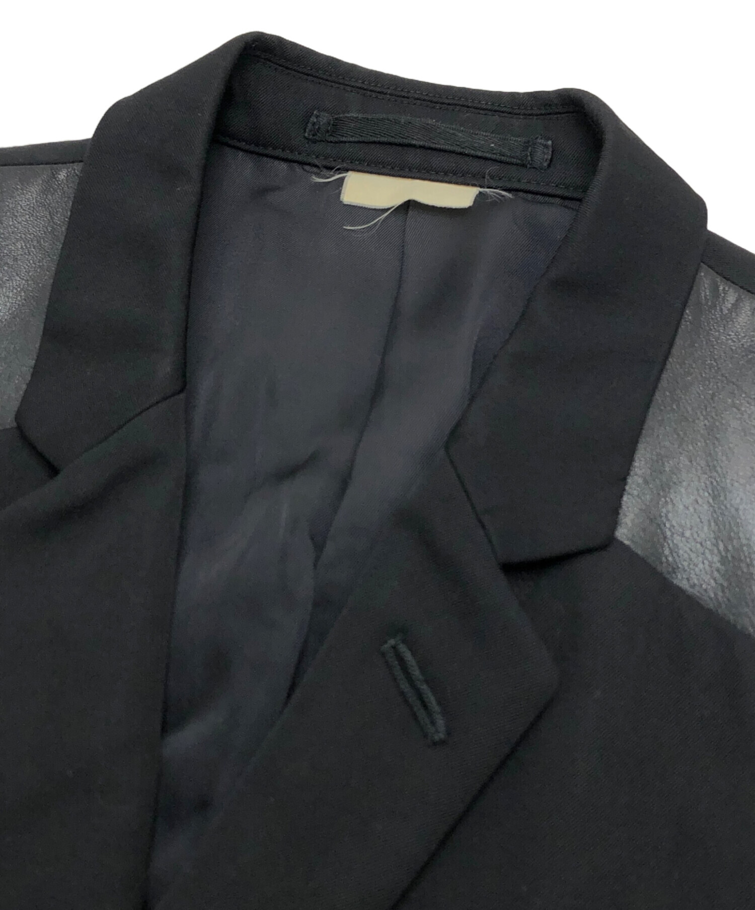 2006 COMME des GARÇONS NOIR レザー切替 テーラード 中古・古着通販】COMME des GARCONS NOIR (コムデギャルソン ノワール