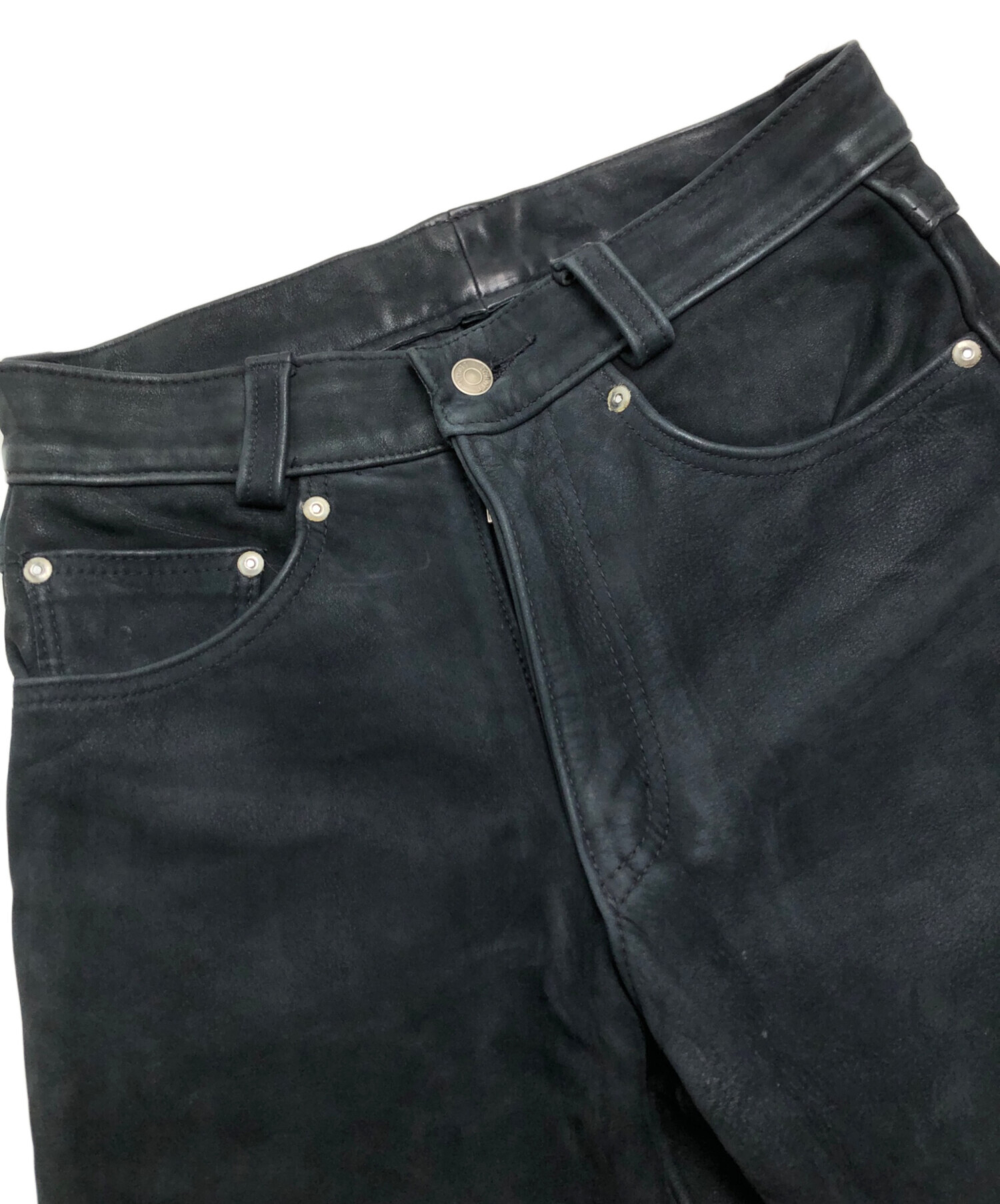 中古・古着通販】Schott (ショット) レザーパンツ ブラック サイズ:30