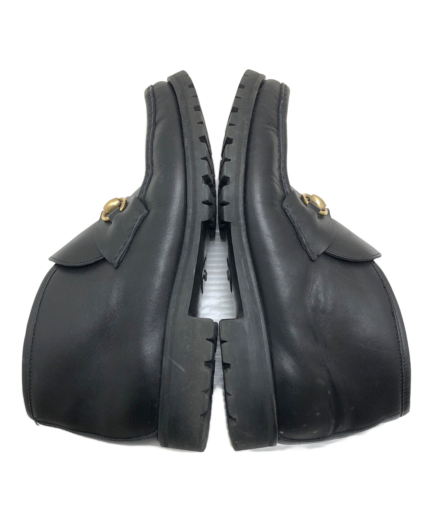 中古・古着通販】GUCCI (グッチ) ホースビットチャッカブーツ ブラック