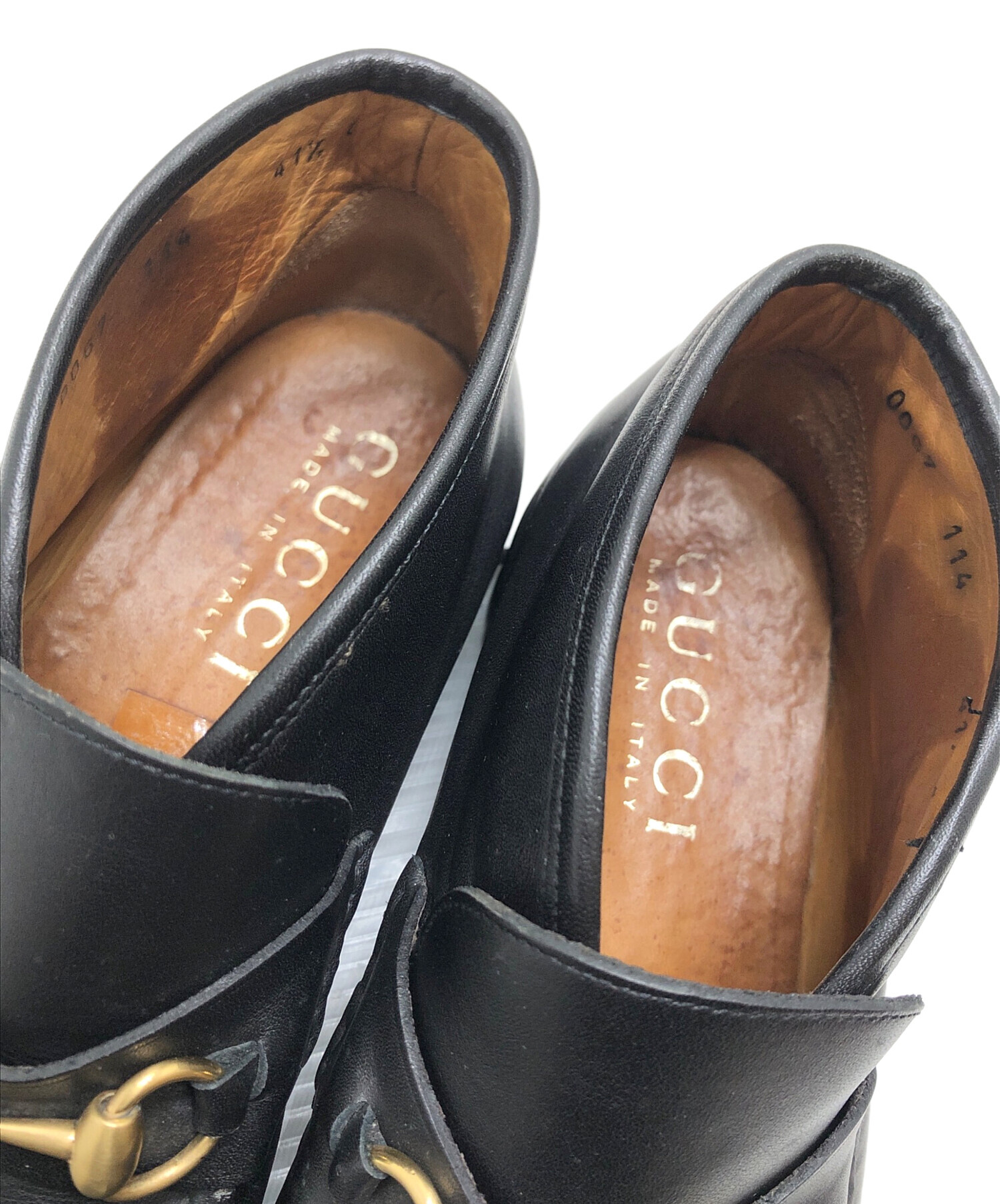 中古・古着通販】GUCCI (グッチ) ホースビットチャッカブーツ ブラック 
