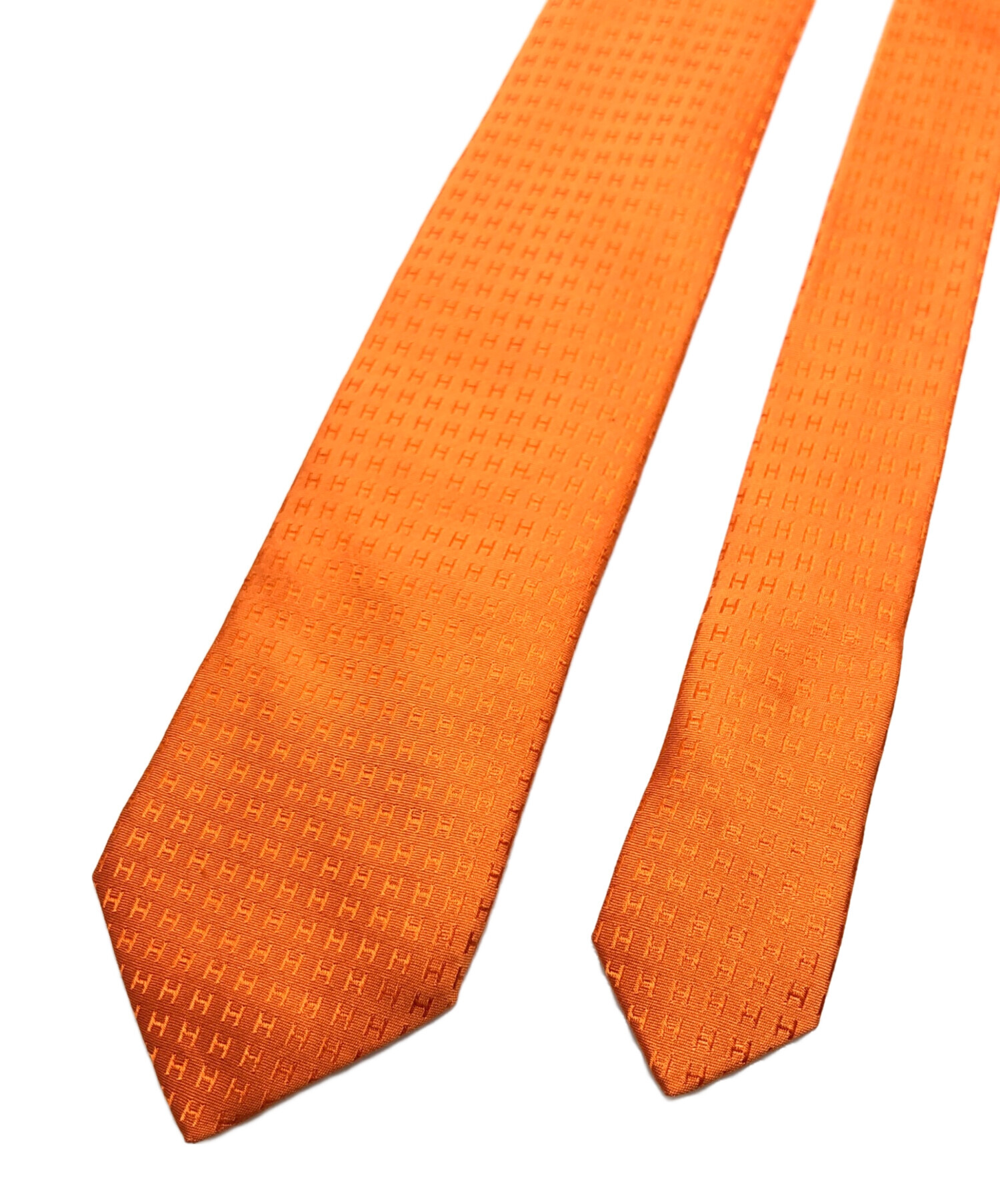 中古・古着通販】HERMES (エルメス) ネクタイ オレンジ サイズ:表記