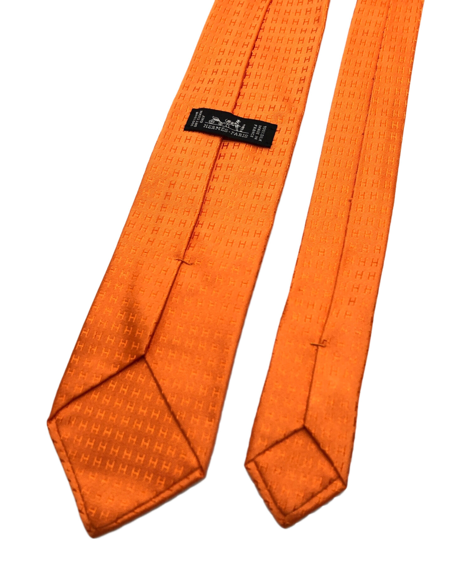 中古・古着通販】HERMES (エルメス) ネクタイ オレンジ サイズ:表記